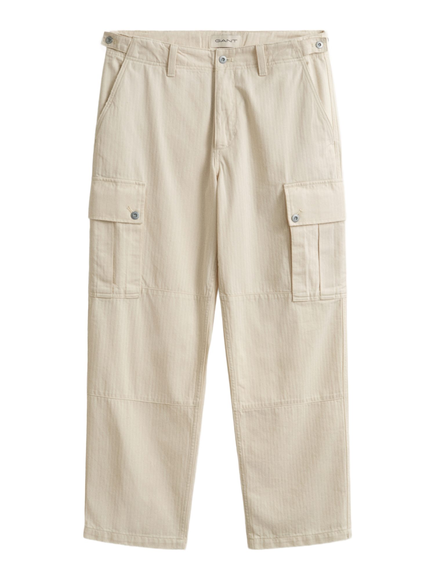Gant Cargohose natur, Casual, Baumwolle, Unifarben, Relaxed Fit, Mittel