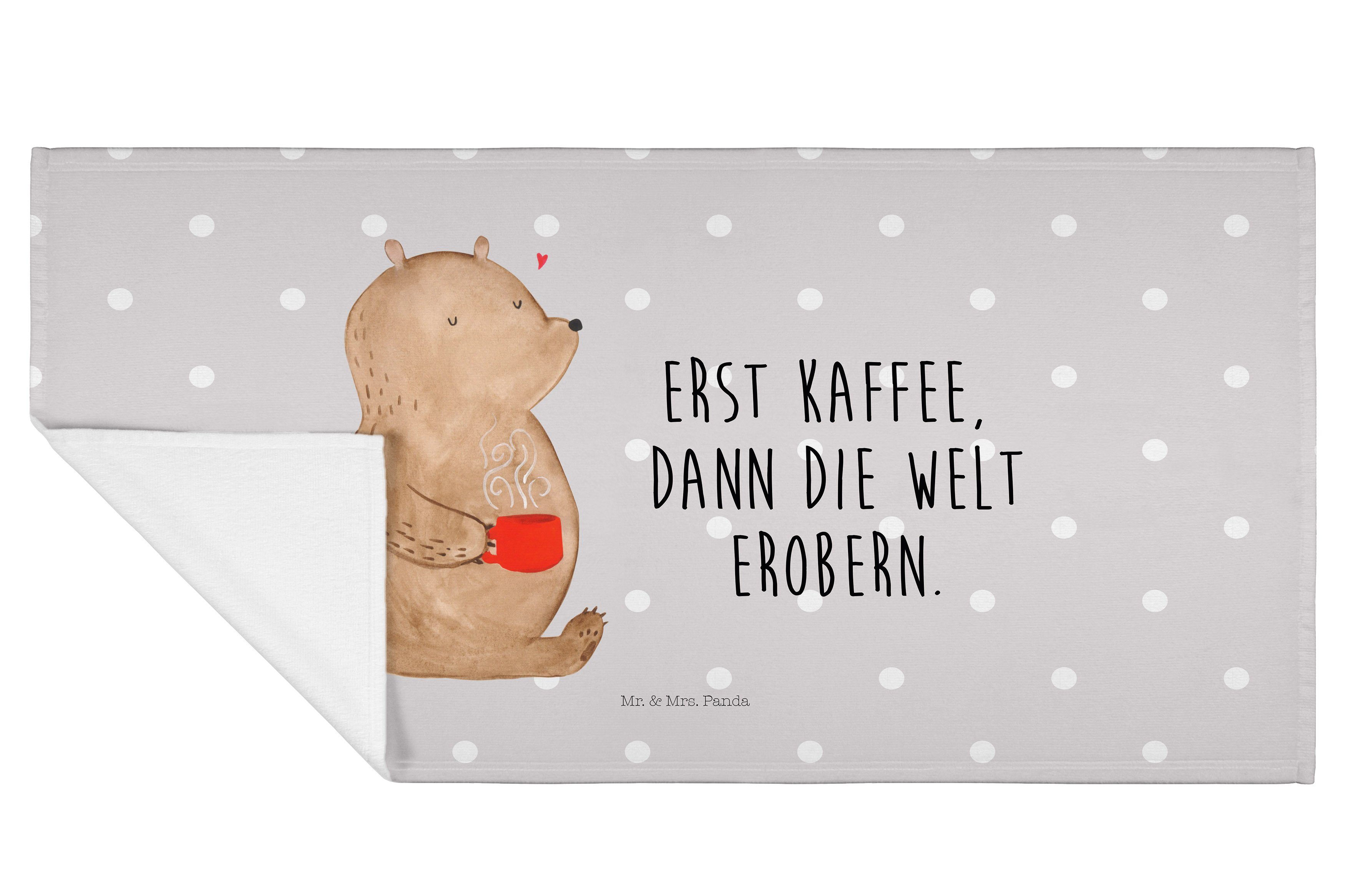 Mr. & Mrs. Grau Handtücher, Kaffee Han, - (1-St) Panda Handtuch Teddybär, - Geschenk, Baby, Bär Pastell