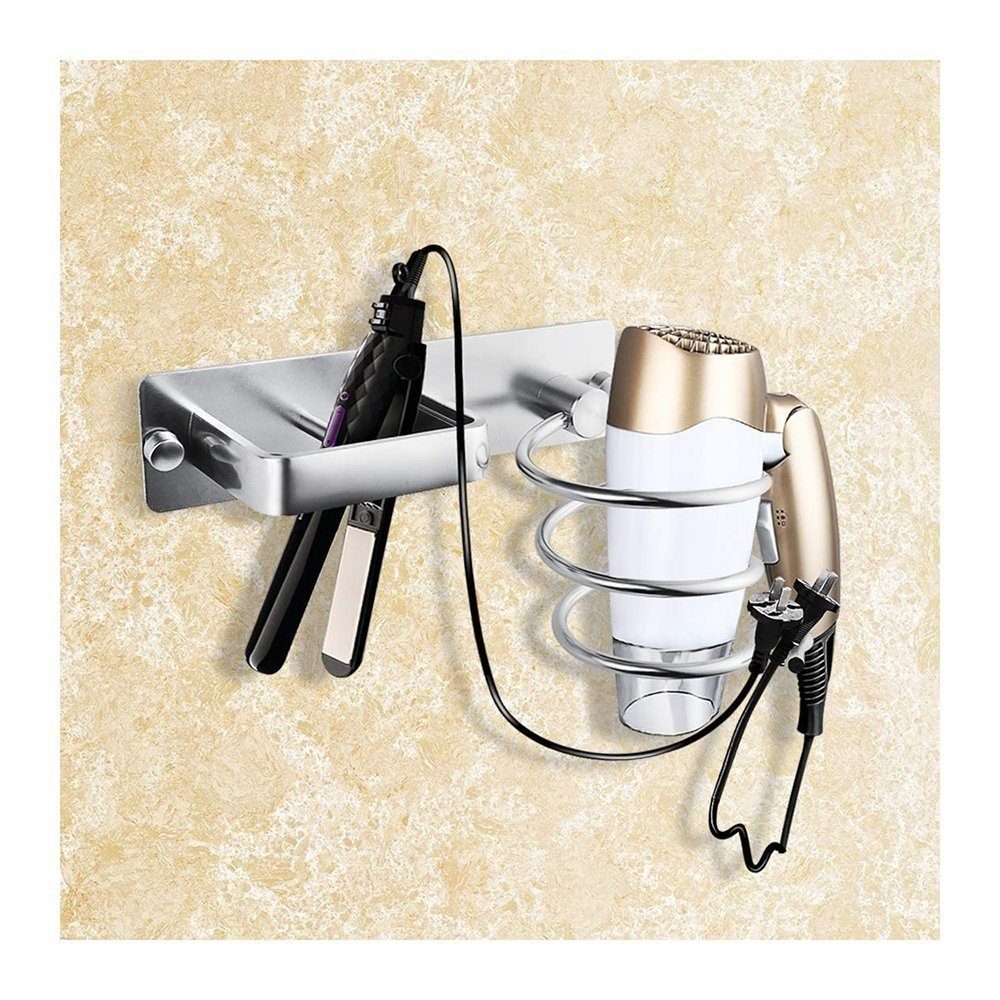 (1-tlg) Hotelbadezimmer Friseur für Edelstahl-Haartrocknerhalter und Haartrocknerhalter, LENBEST