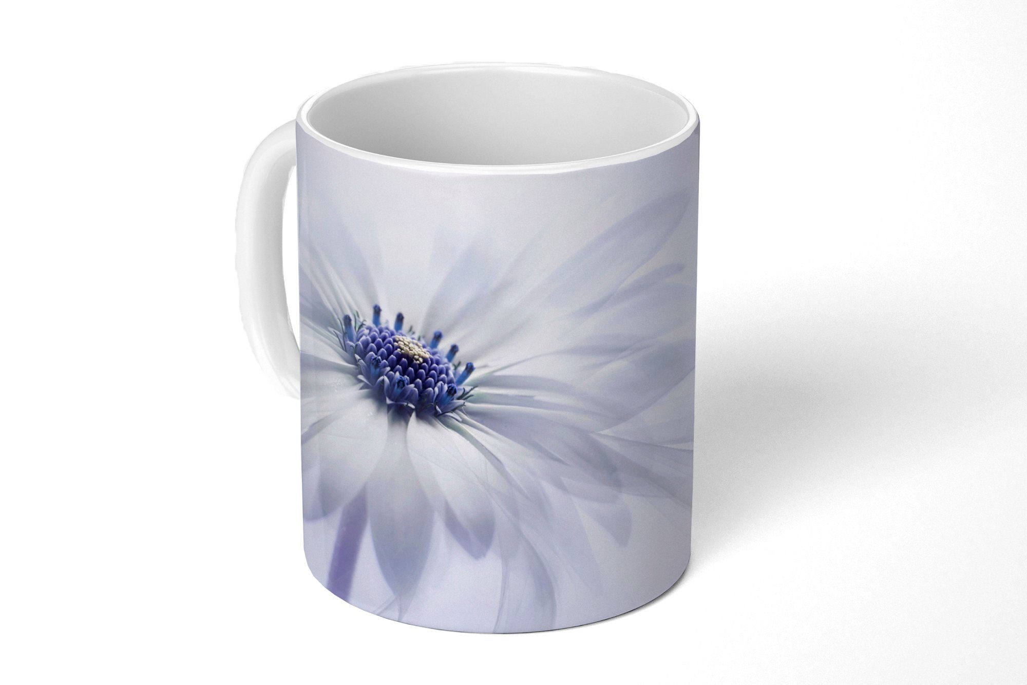 MuchoWow Tasse Blume - Abstrakt - Weiß, Keramik, Kaffeetassen, Teetasse, Becher, Teetasse, Geschenk