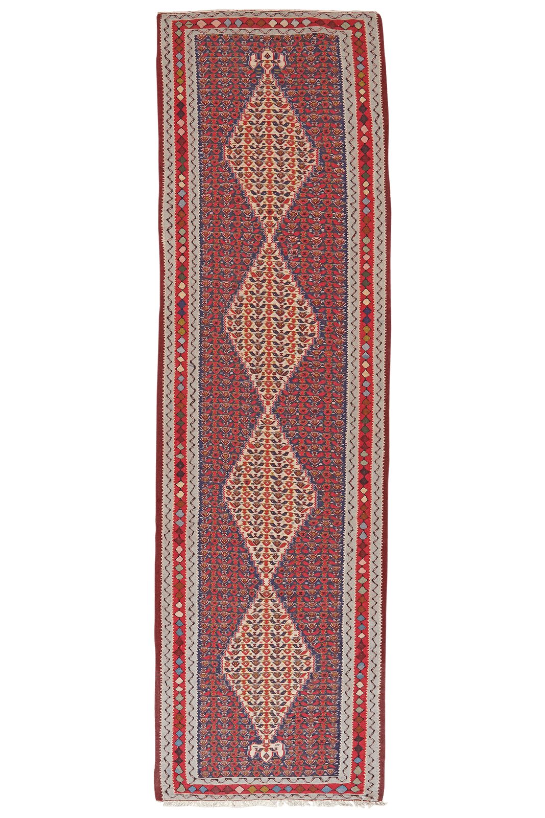 Looma Teppich Kelim Senneh 314x88cm, rechteckig, Höhe: 5 mm, Senneh, Schurwolle, Unikat