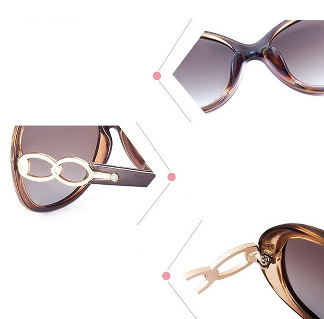 DAYUT Sonnenbrille Große Damen-Sonnenbrille Schutz mit polarisiertem (1-St)