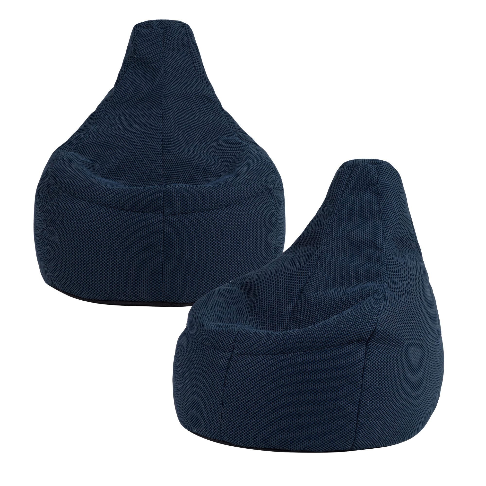 icon Sitzsack Sessel Gaming Stuhl mit Liege aus Techmesh „Dalton“ 2er Set, Sitzsack XXL Gaming Sitzsack, Made in Germany, für Erwachsene & Kinder
