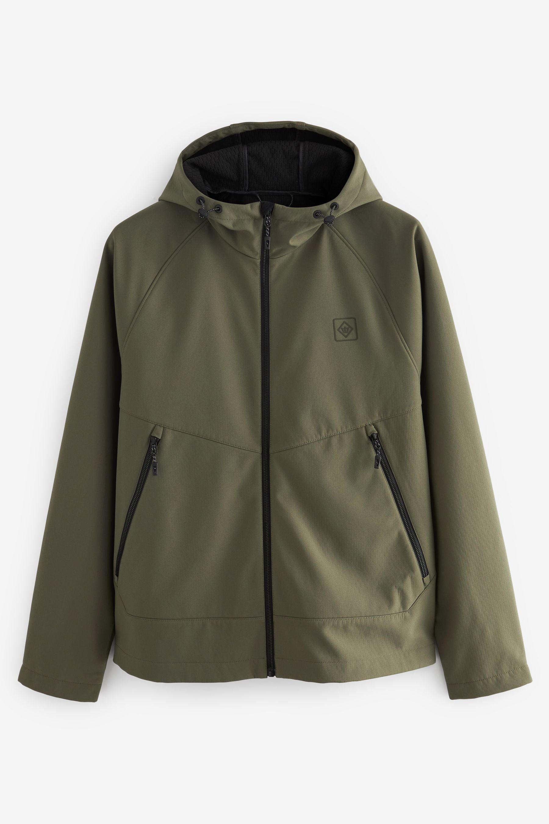 Anorak Spritzwasserabweisende Green (1-St) Softshell-Kapuzenjacke Next Khaki