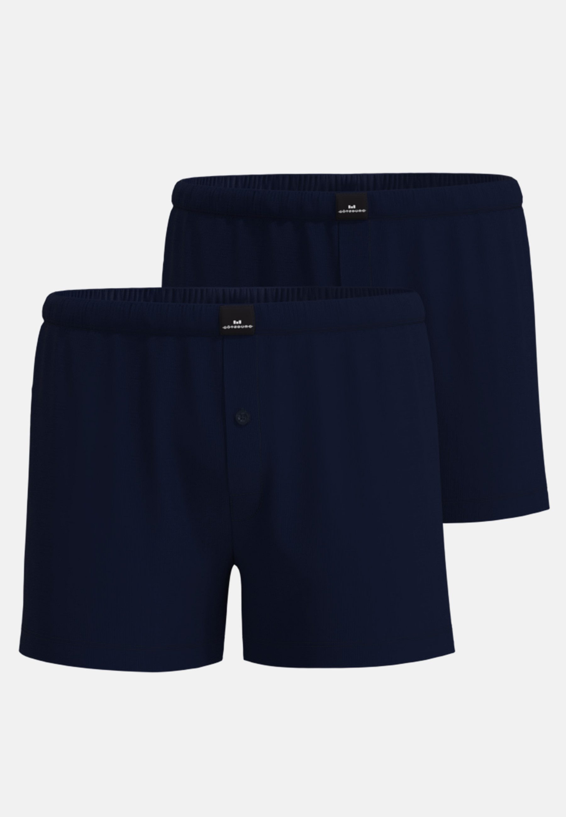GÖTZBURG Boxershorts Wildlife (2er Pack) basic, kurz, mit Logo, mit Eingriff, mit Knopf, Baumwolle