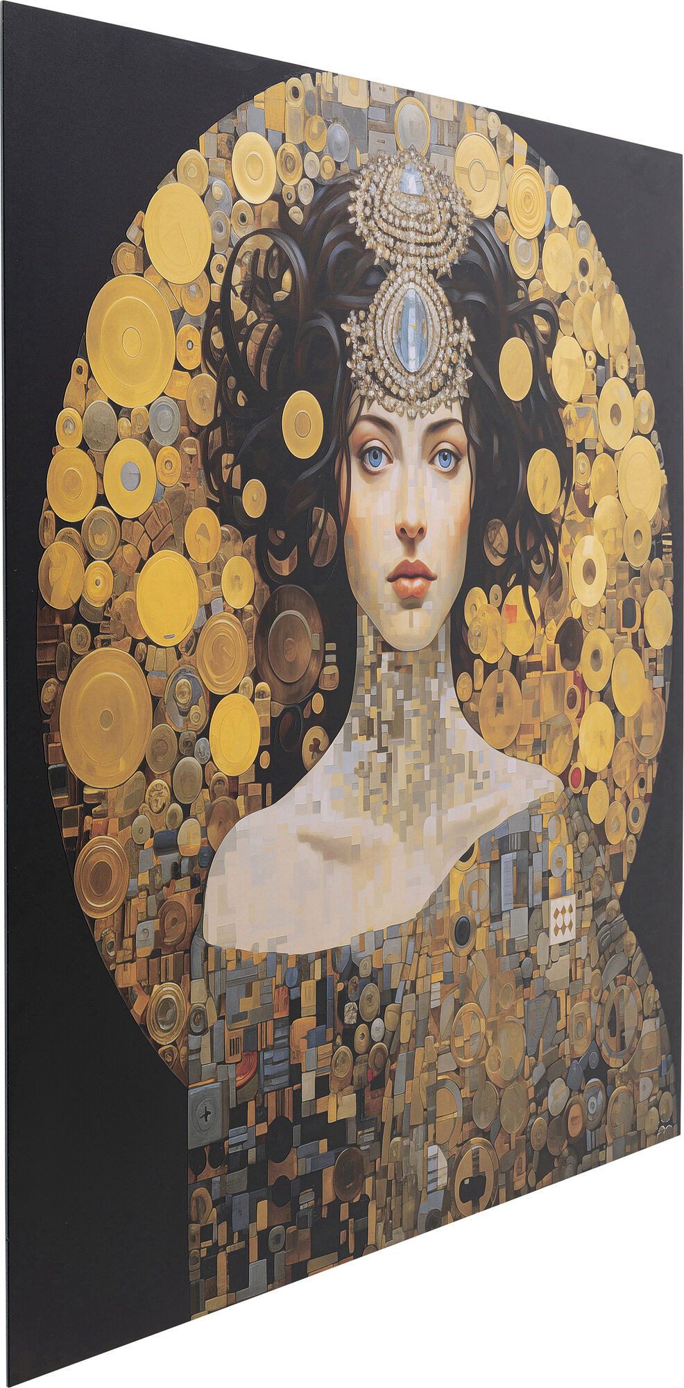 Kare Design Glasbild Art Nouveau Lady, Frau, Glasbild 120x120 cm