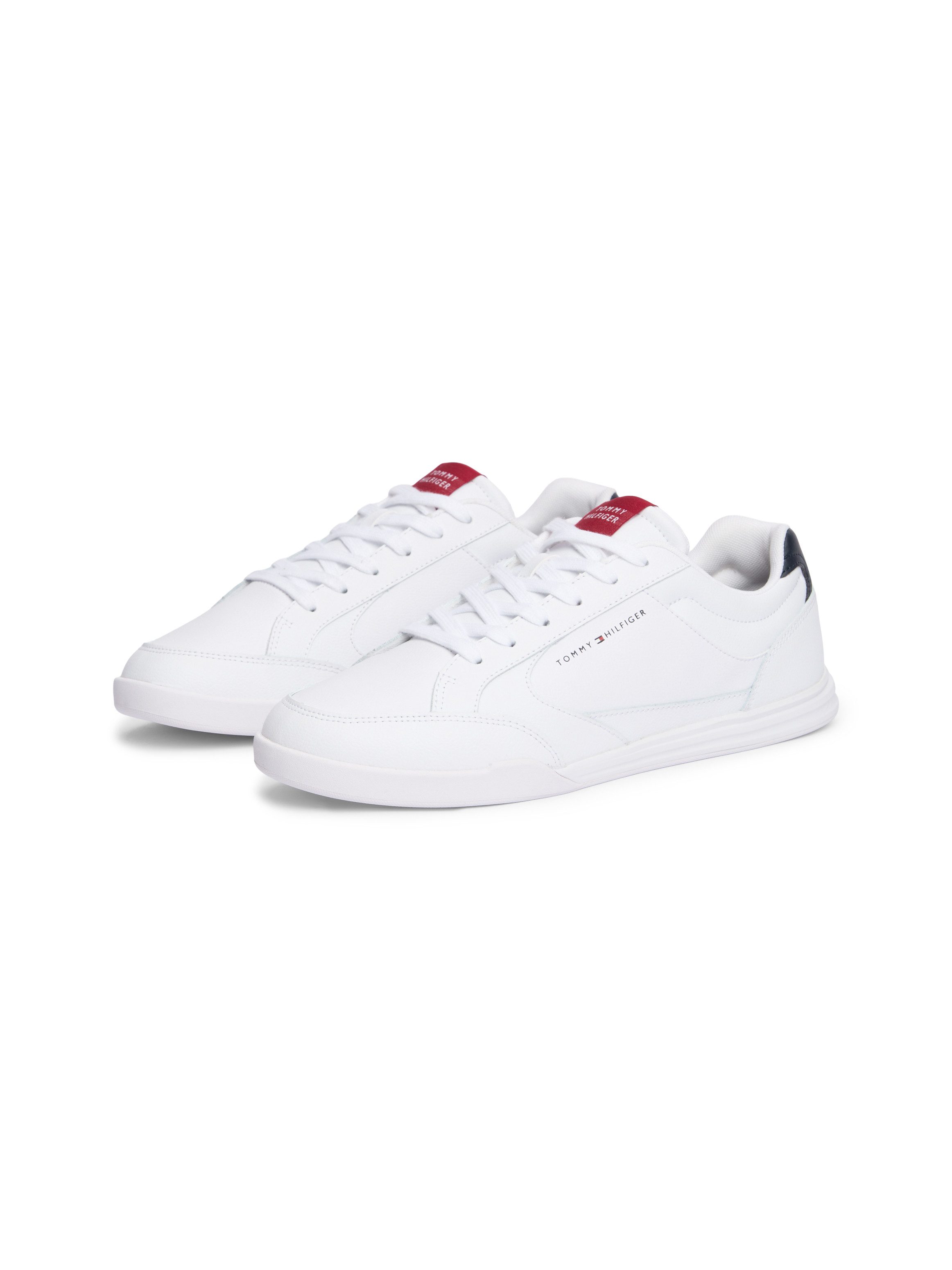 Tommy Hilfiger LOW PRO CUPSOLE PERF LEATHER Sneaker Schnürschuh, Halbschuh, Freizeitschuh mit seitlichem Logoschriftzug