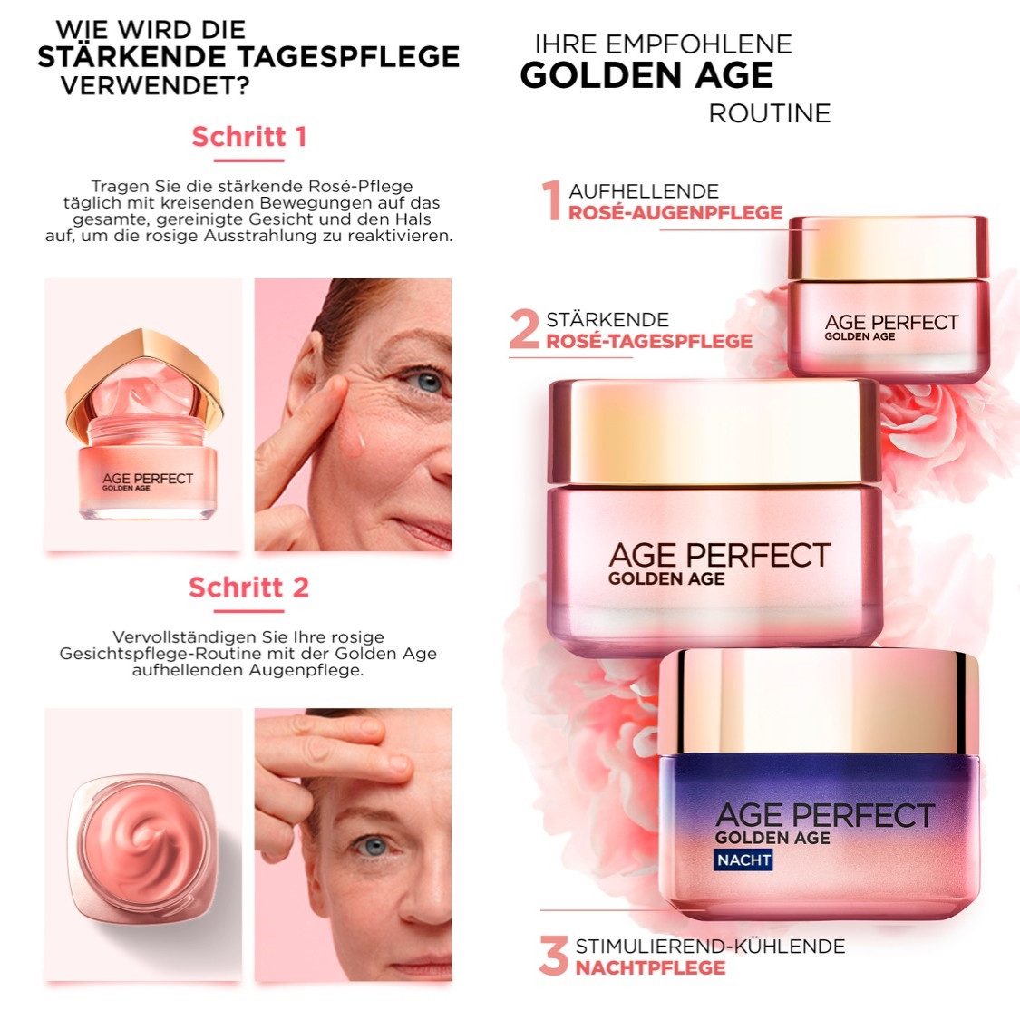 L'ORÉAL PARIS Gesichtspflege-Set Age Perfect Golden Age Tag und Nacht Set, 2-tlg., mit Neo-Calcium