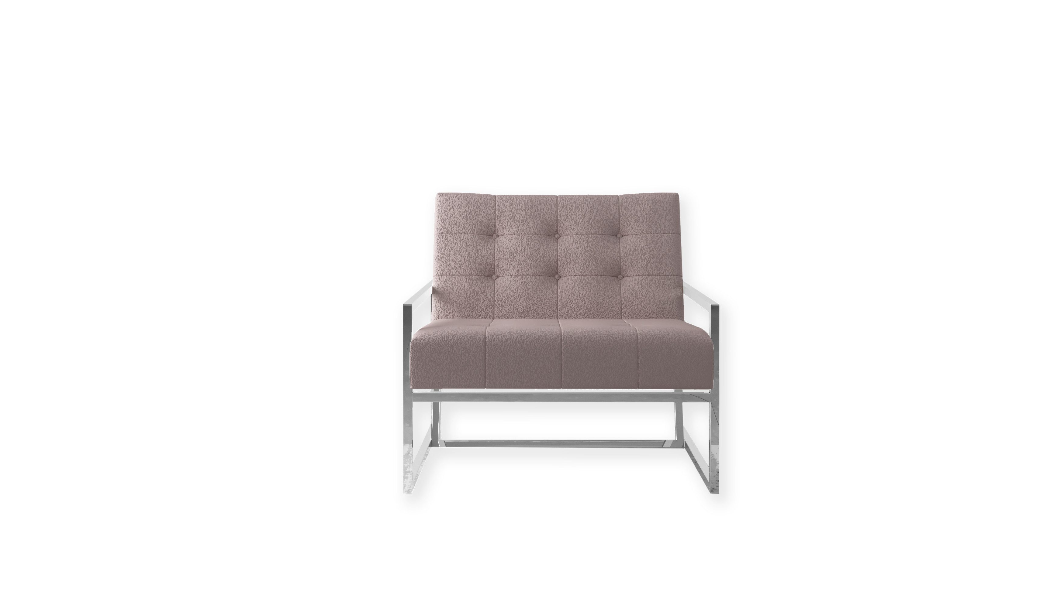 S-Style Möbel Loungesessel Tampa mit Metallfüße aus Bouclé-Stoff, Hochelastischer Polyurethanschaum