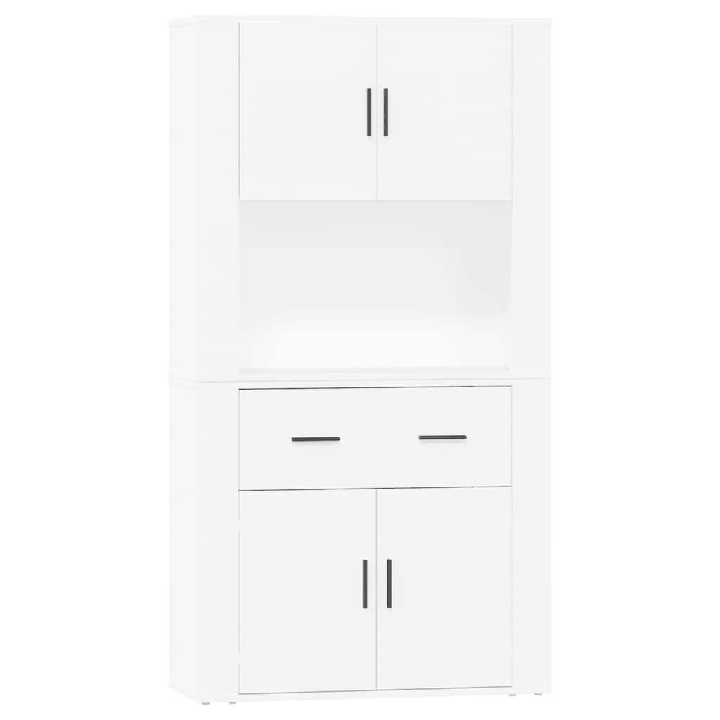 vidaXL Highboard Highboard Weiß Holzwerkstoff (1 St)