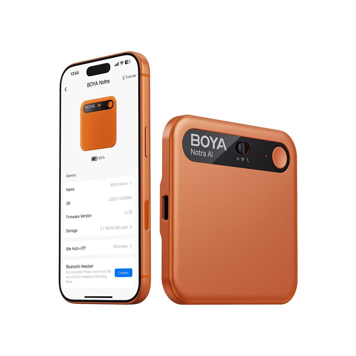 BOYA Boya Notra Diktiergerät KI Transkription Recorder Digitales Diktiergerät