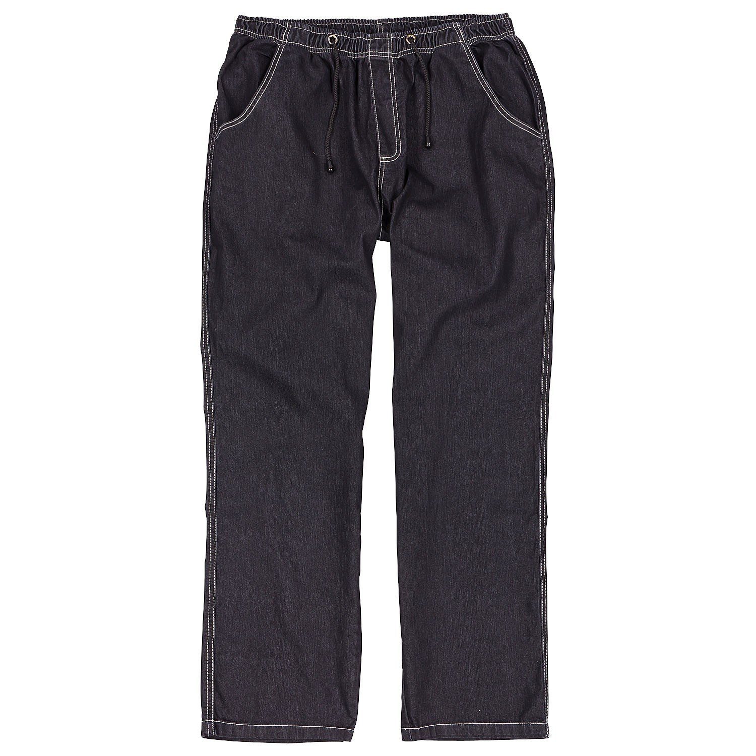 Bund 12XL, Jeans Übergrößen ABRAXAS elastischem schwarz bis mit Schlupfjeans in Jogging-