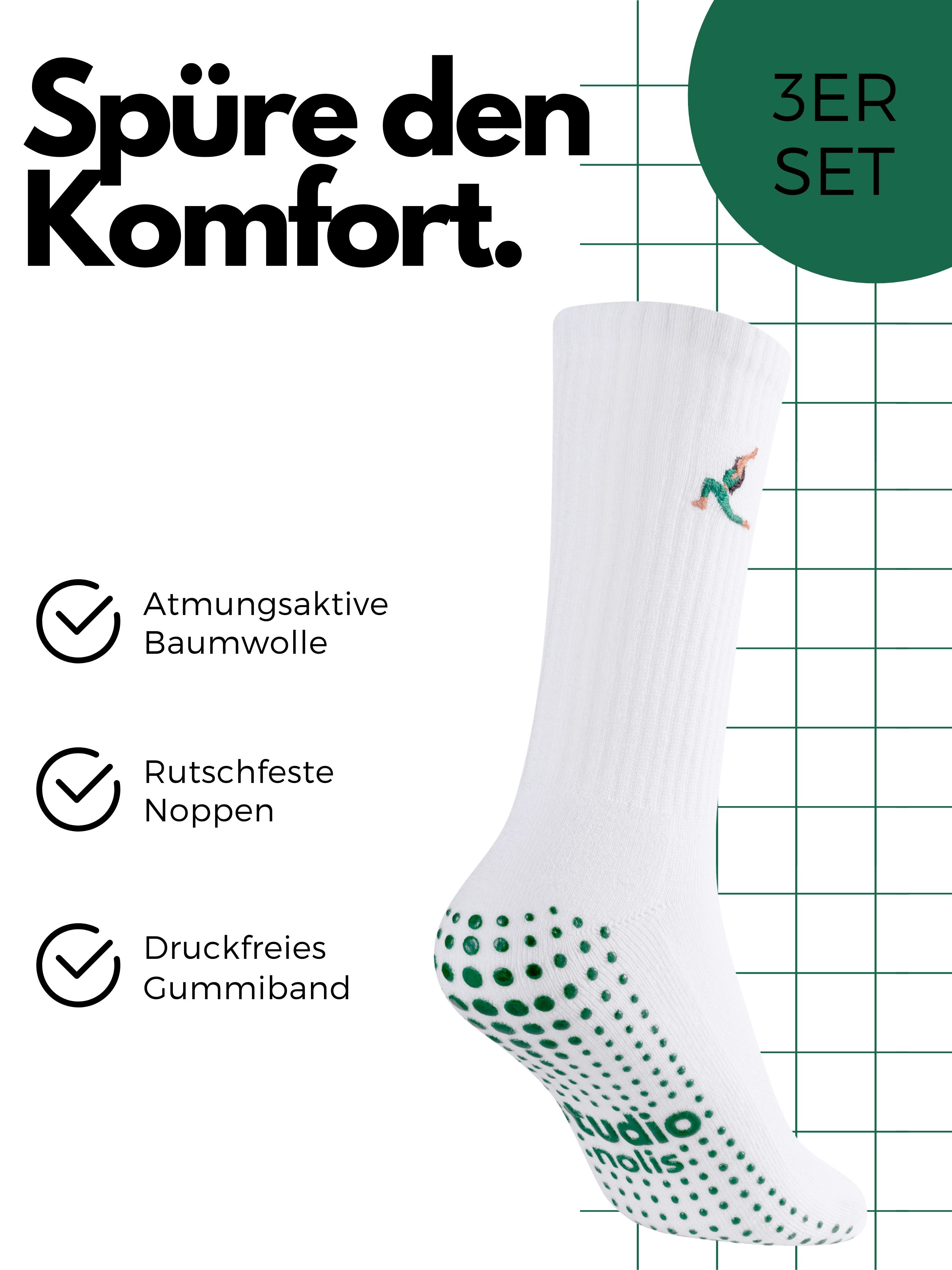 Studio Nolis Tennissocken Pilates Socken - Grip Socks Yoga Barre - Matcha ( günstig online kaufen