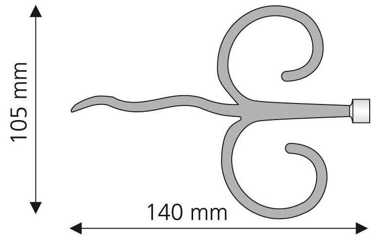 Gardinenstangen-Endstück Diana, schwarz für Liedeco, (Set, Gardinenstangen Gardinen, 16 mm Ø 2-St)