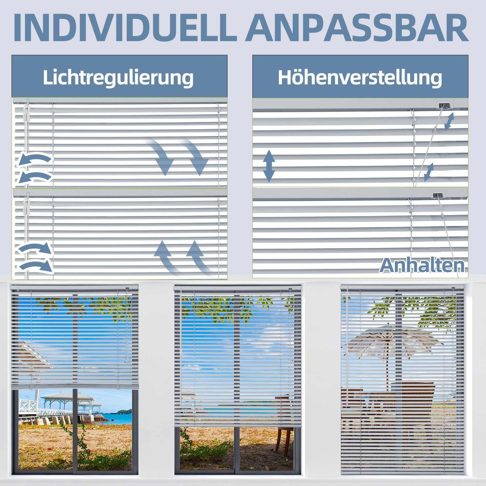Jalousie AluminiumJalousie ohne Bohren, KlemmfixJalousie für fenster