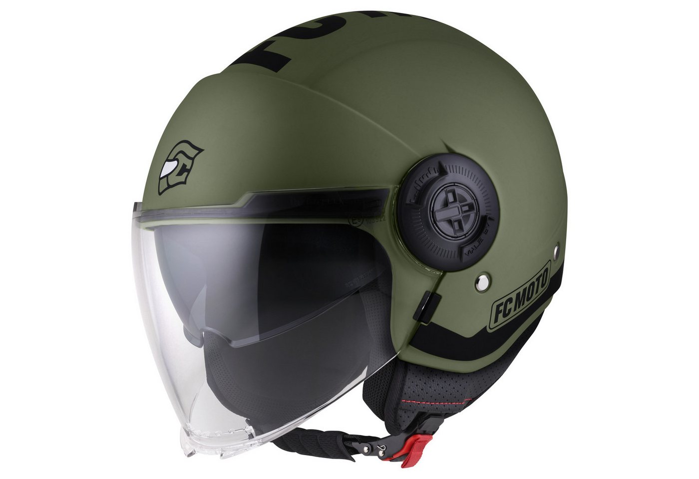 FC-Moto Motorradhelm Ralgo Jethelm, Herausnehmbares Innenfutter,integriertes Sonnenvisier