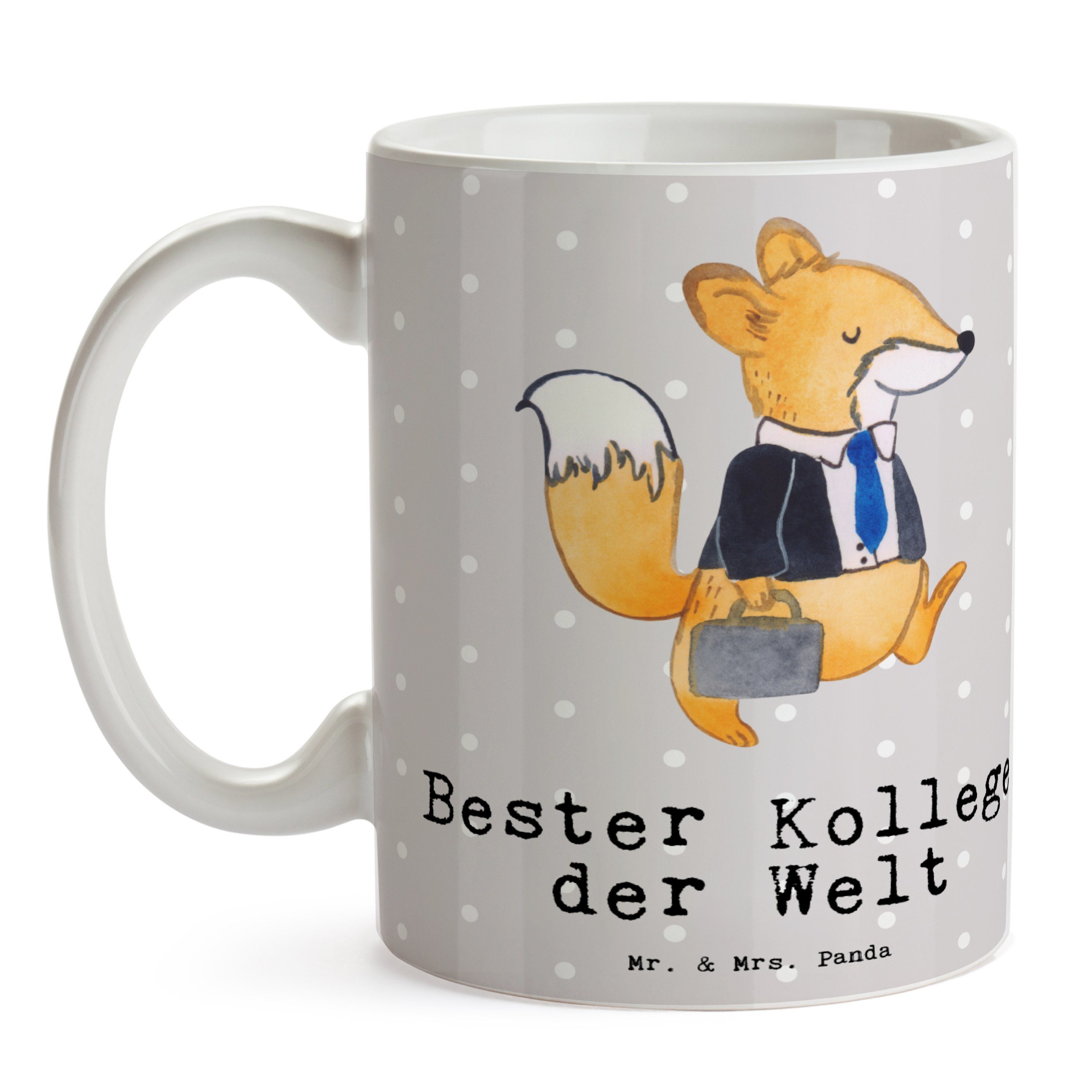 - Kollege - Bester Geburtstag, Panda Welt Pastell Tasse der Mrs. Fuchs Keramik Geschenk, & Mr. Grau