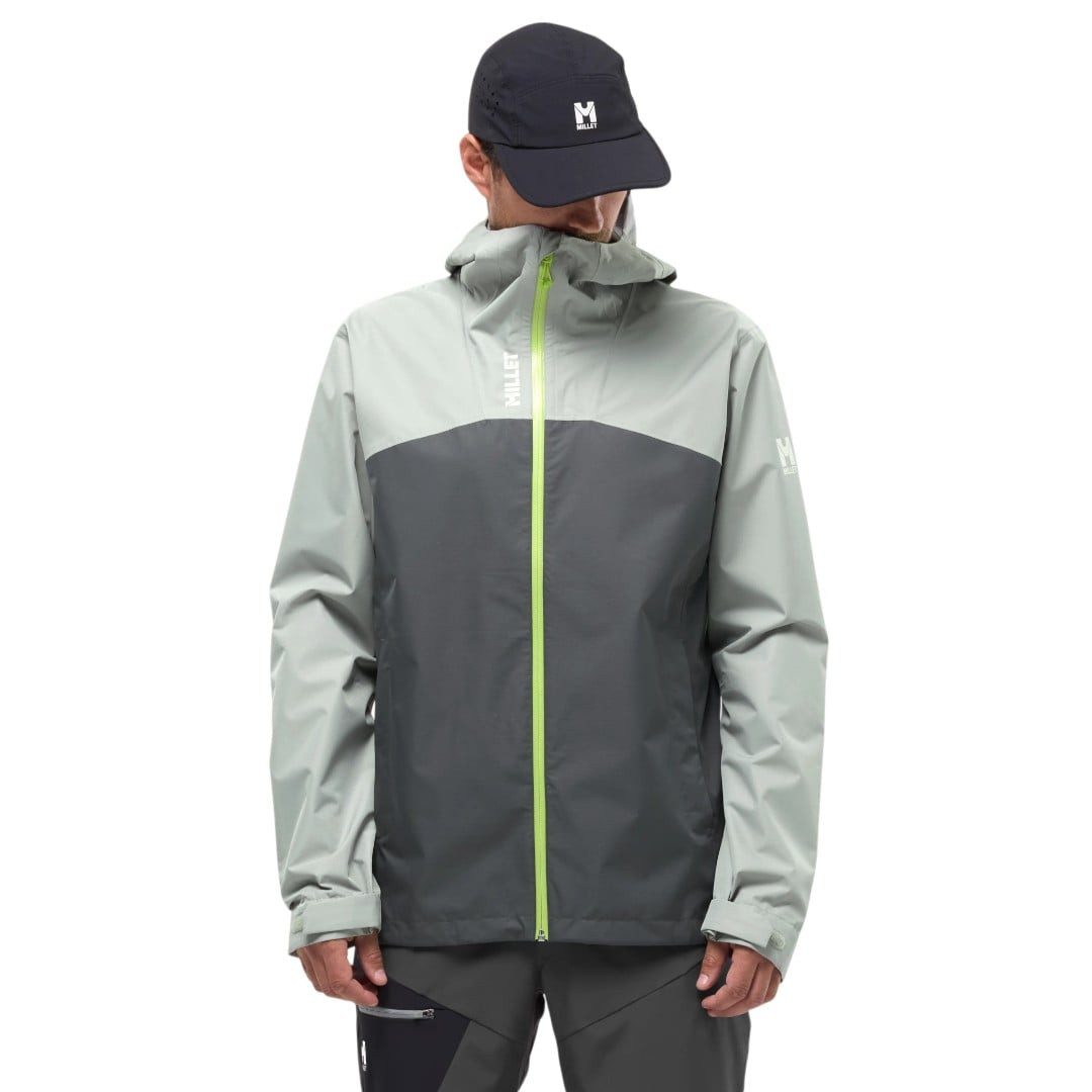 Millet Regenjacke Seneca 2.5 Lagen (wasserdicht, atmungsaktiv) hellgrün/grau Herren