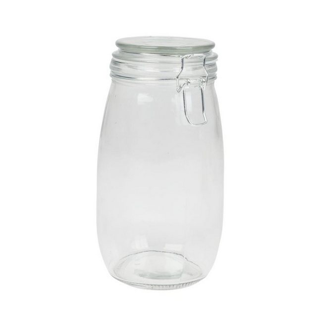 BURI Vorratsdose Drahtbügelglas 1,4 Liter Einmachglas Einweckglas Vorratsglas Sturzglas, Glas