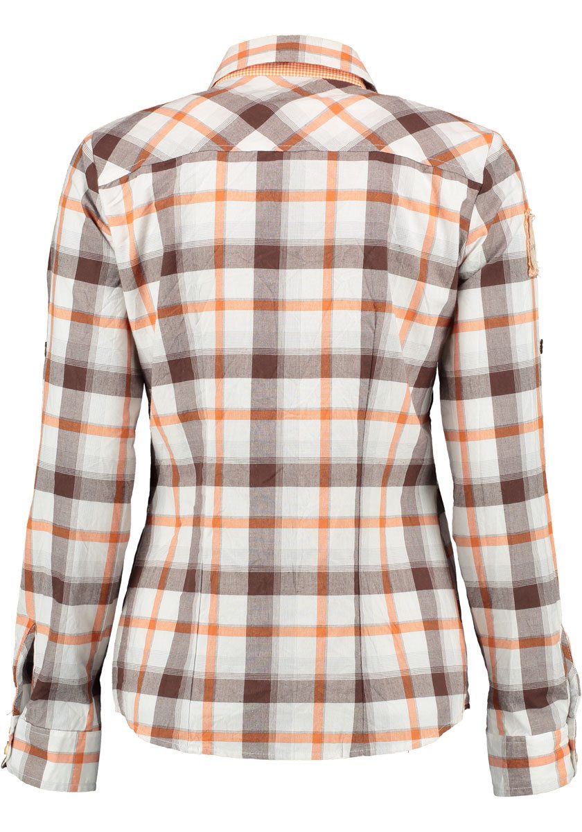 OS Trachten Trachtenbluse Kozua Damen Langarmbluse mit 2 Pattentaschen