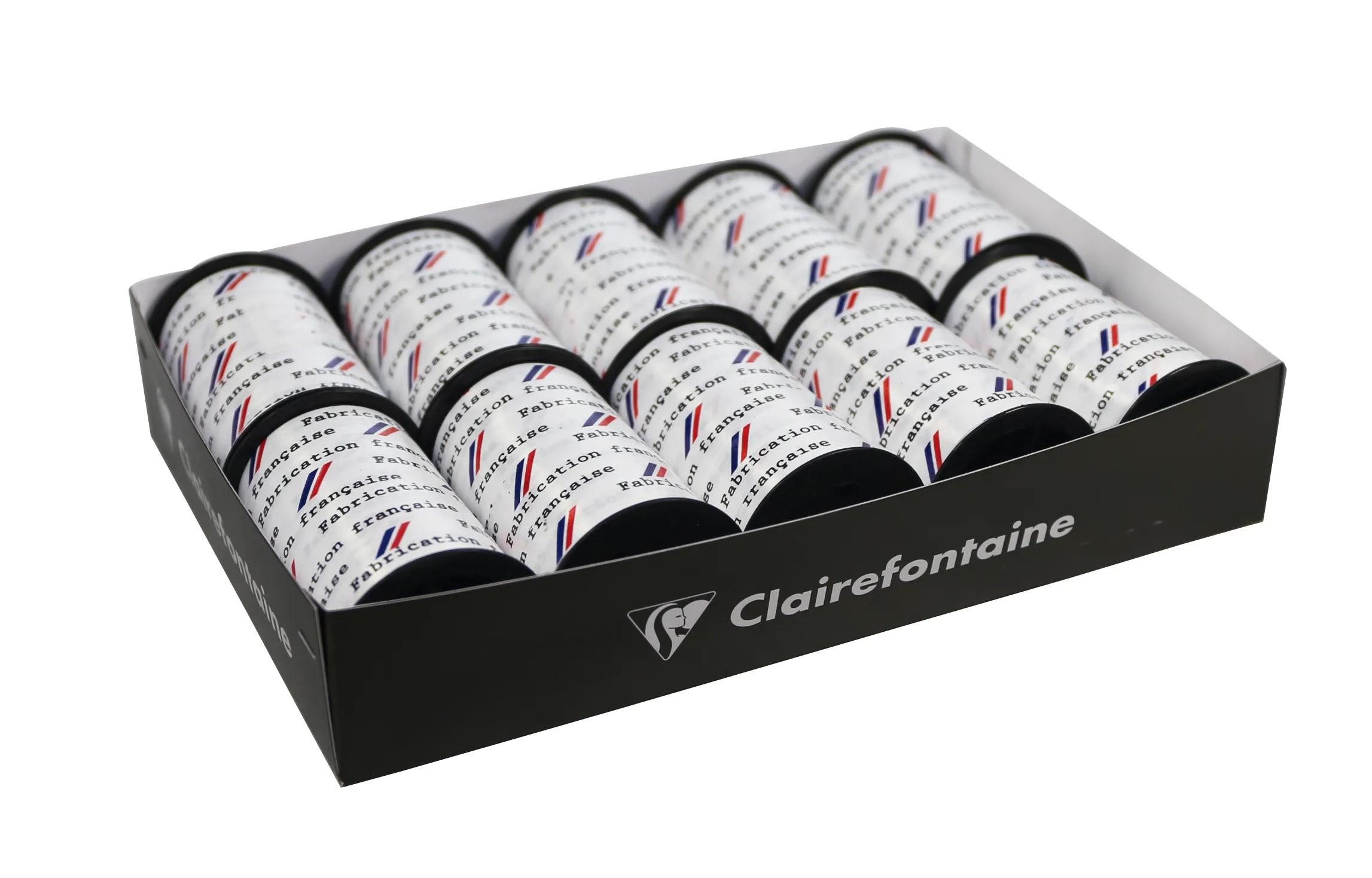 CLAIREFONTAINE Geschenkband Set 10 Spulen Geschenkband 10mx10mm Weiß 612700C, MISC
