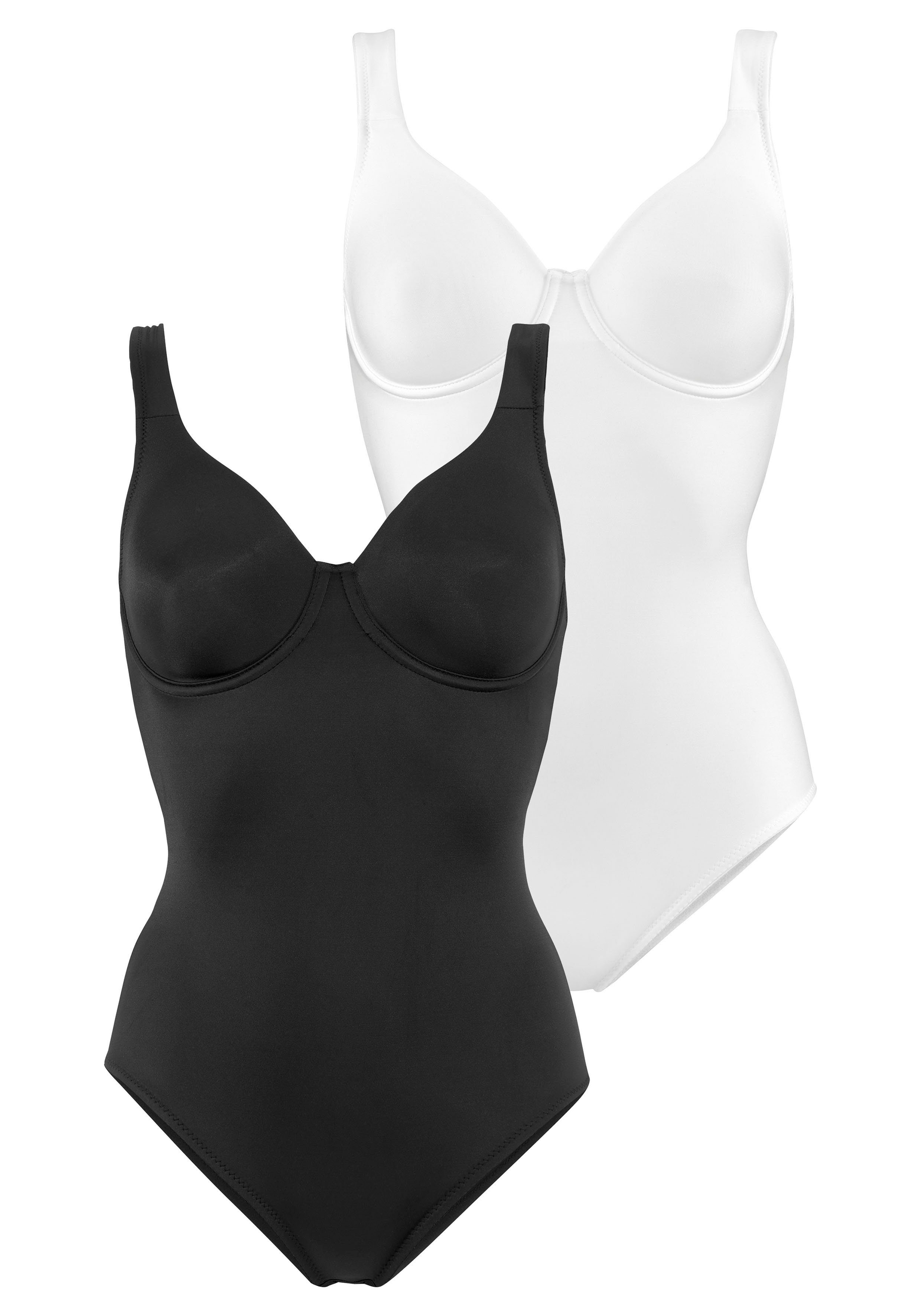 Nuance by Lascana T-Shirt-Body (Packung, 2 Stück) mit Bügel, mit bodyforming Effekt, Shape wear Body, Shaping Body – Bild 2 von 5