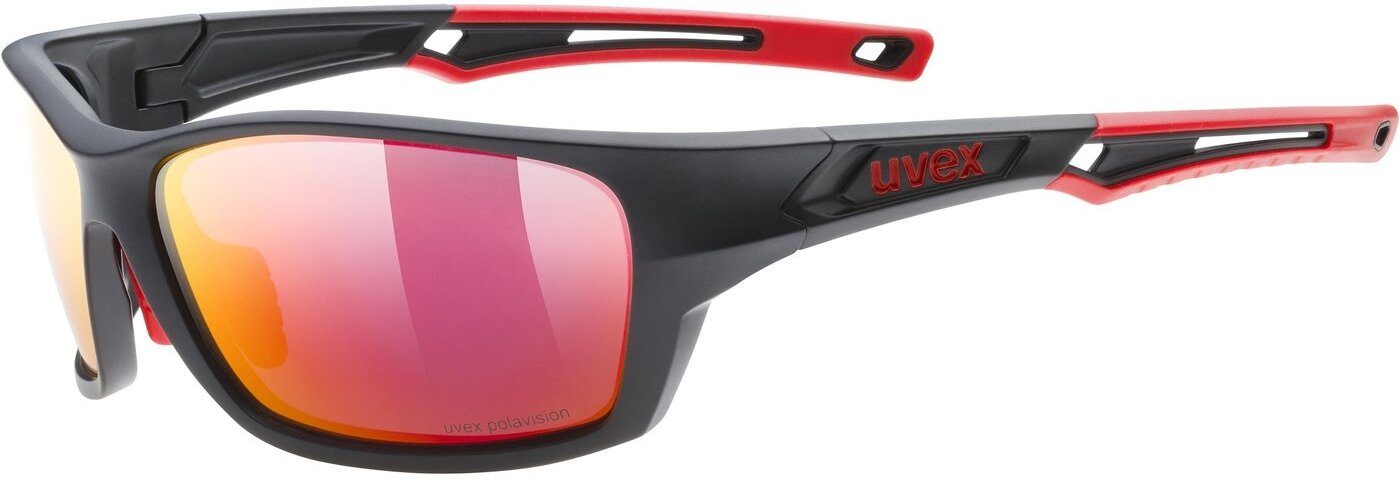 Uvex Fahrradbrille UVEX Sonnenbrille Sportbrille sportstyle 232 P 2330 black mat red