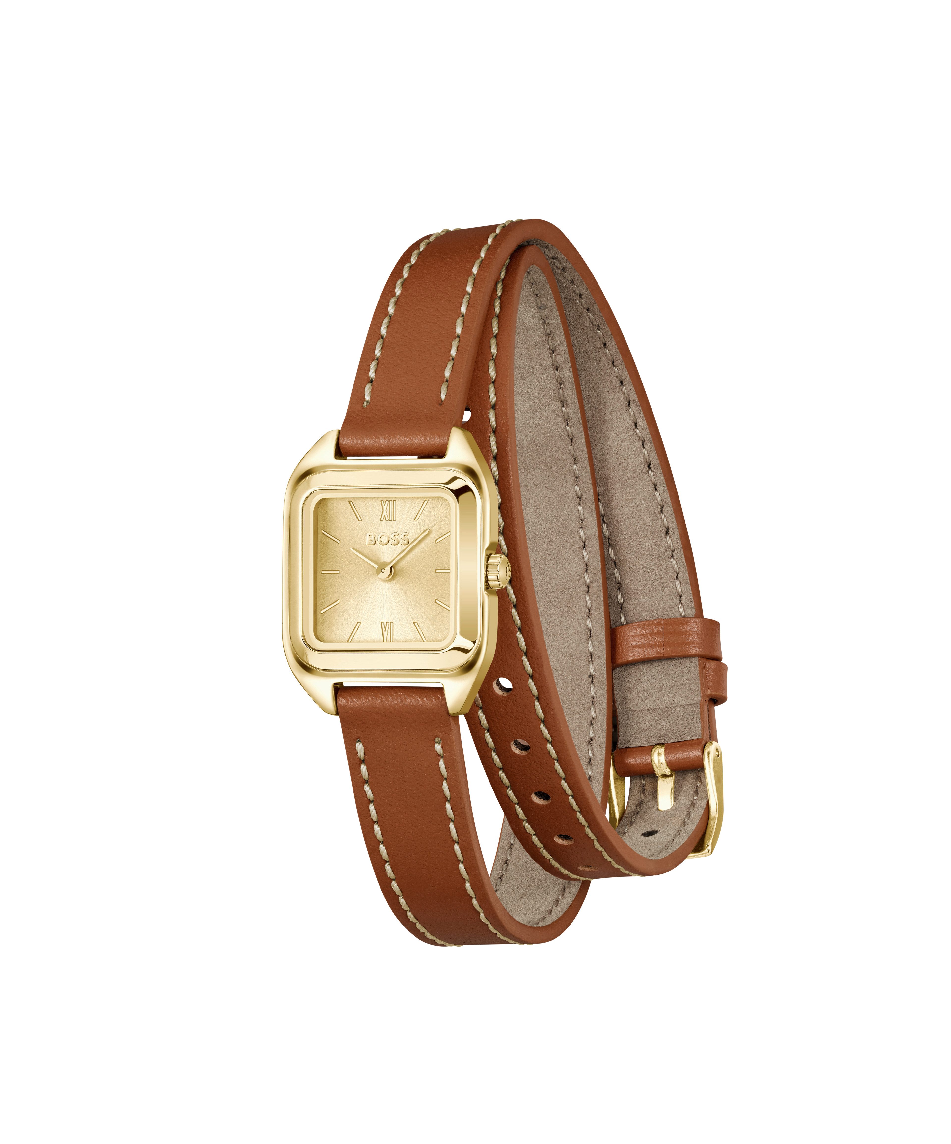 BOSS Quarzuhr MAE PETITE 1502881, Armbanduhr, Damenuhr, Lederarmband, analog