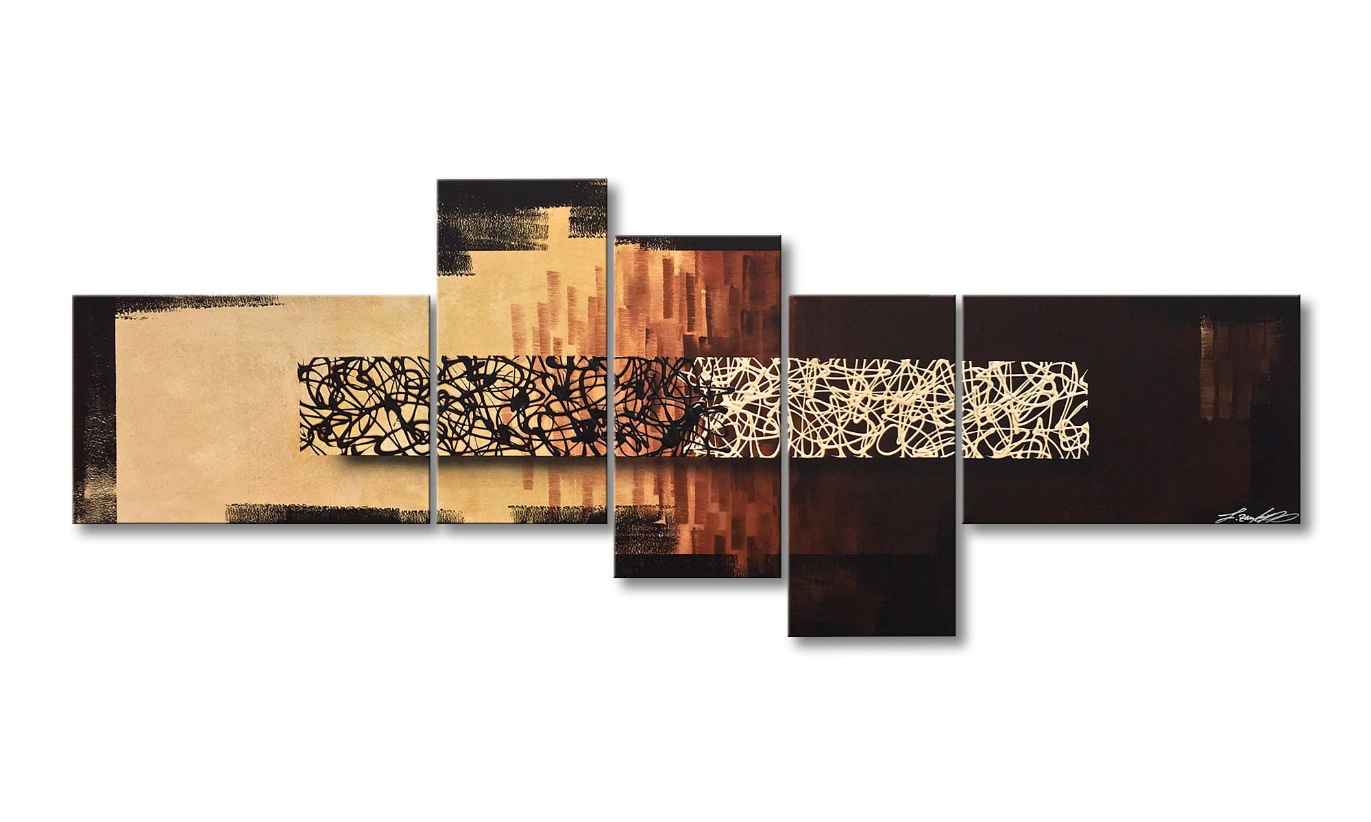 WandbilderXXL XXL-Wandbild Light In The Dark 210 x 80 cm, Abstraktes Gemälde, handgemaltes Unikat