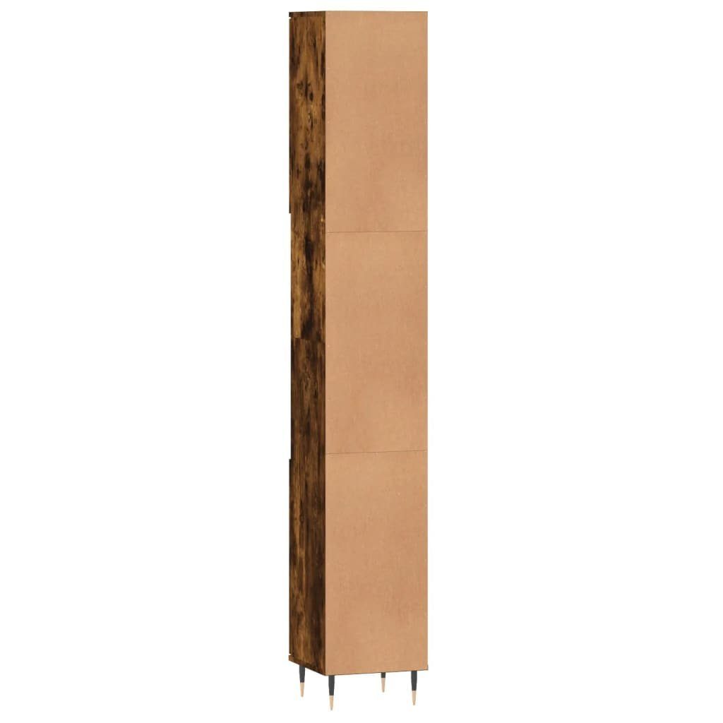 vidaXL Badezimmerspiegelschrank Badschrank Räuchereiche 30x30x190 cm (1-St) Holzwerkstoff