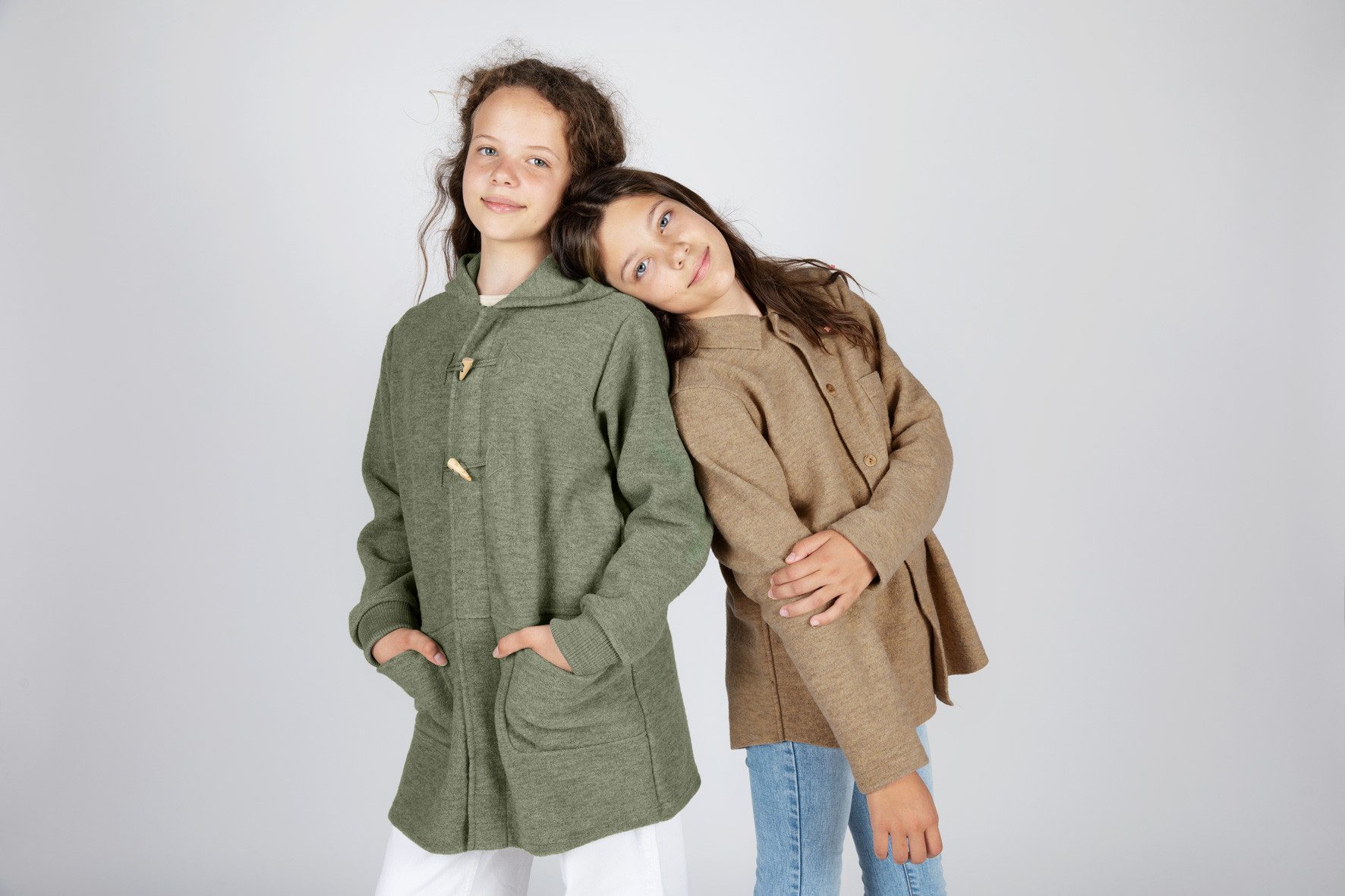 Engel Naturkleidung Wollmantel Kinder-Mantel, Walk mit Kapuze