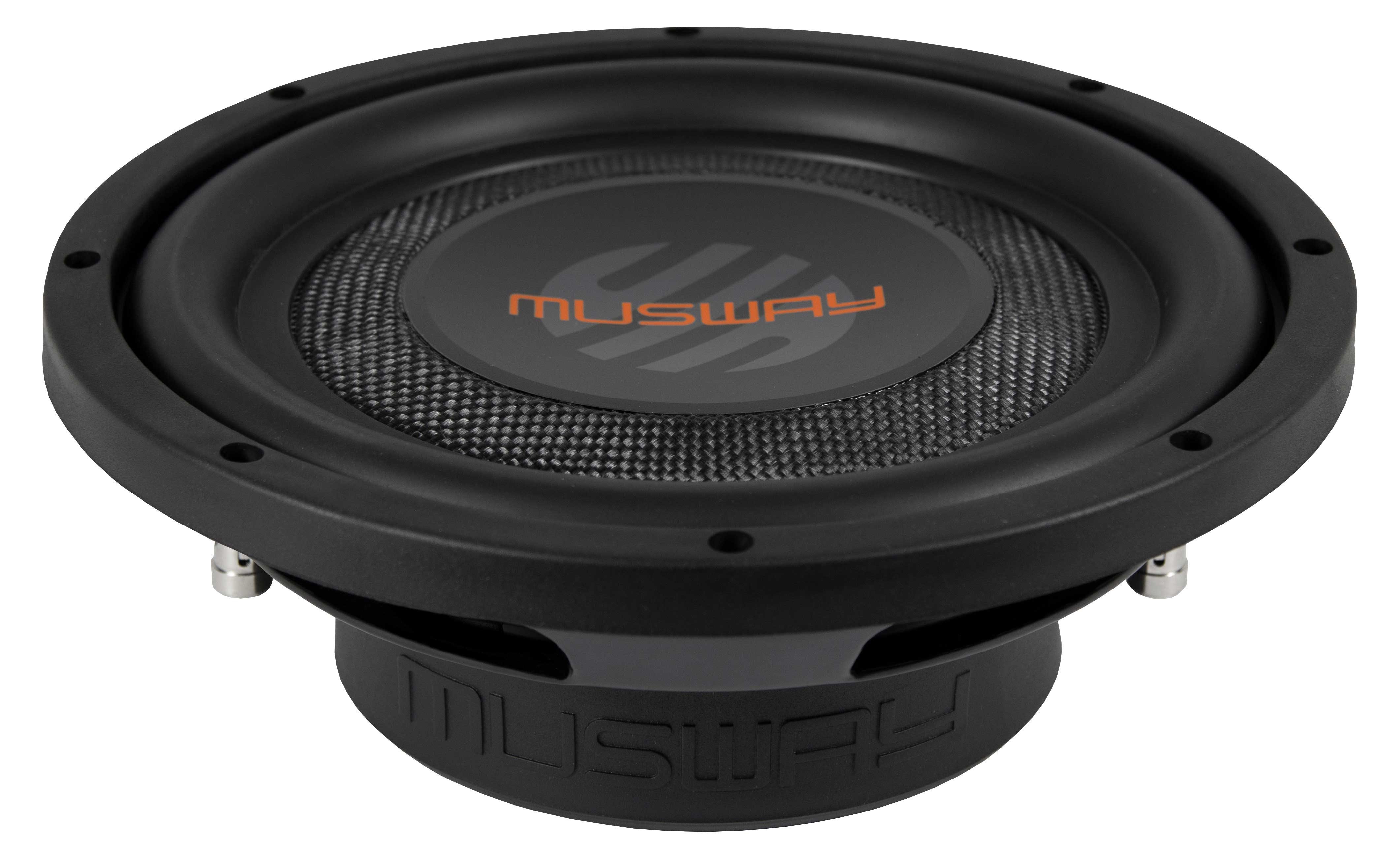 Musway MWS1044, 10“ Subwoofer 10“ (25 cm) FLACH 4 + 4 Ohm Auto-Subwoofer (300 W, max.: W 25 cm)