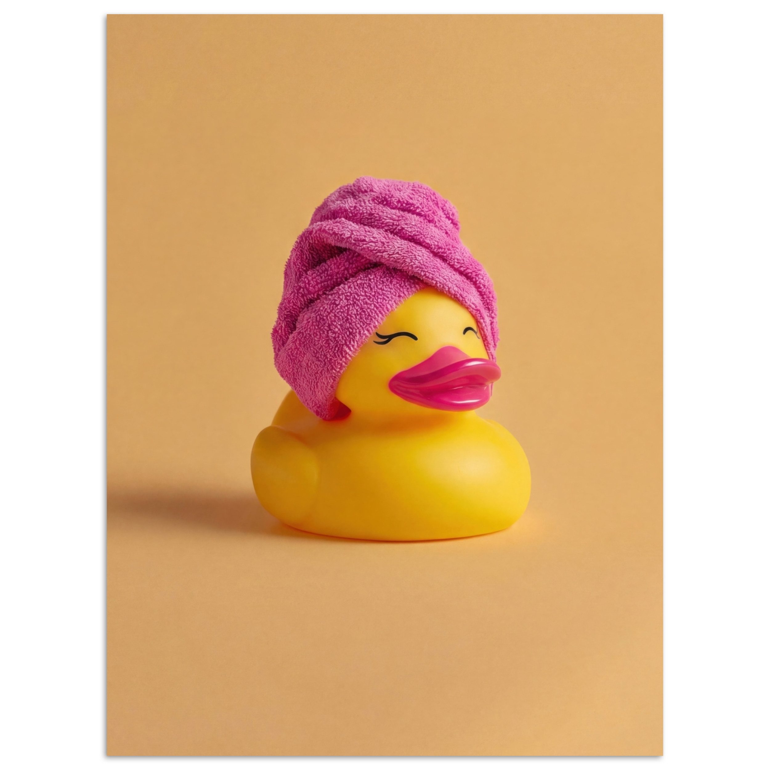MuchoWow Poster Gummi-Ente - Handtuch - Farbenfroh, (1 St), Wandbild, Wohnzimmer Deko, Qualitätsdruck Dickes Papier, 90x120 cm