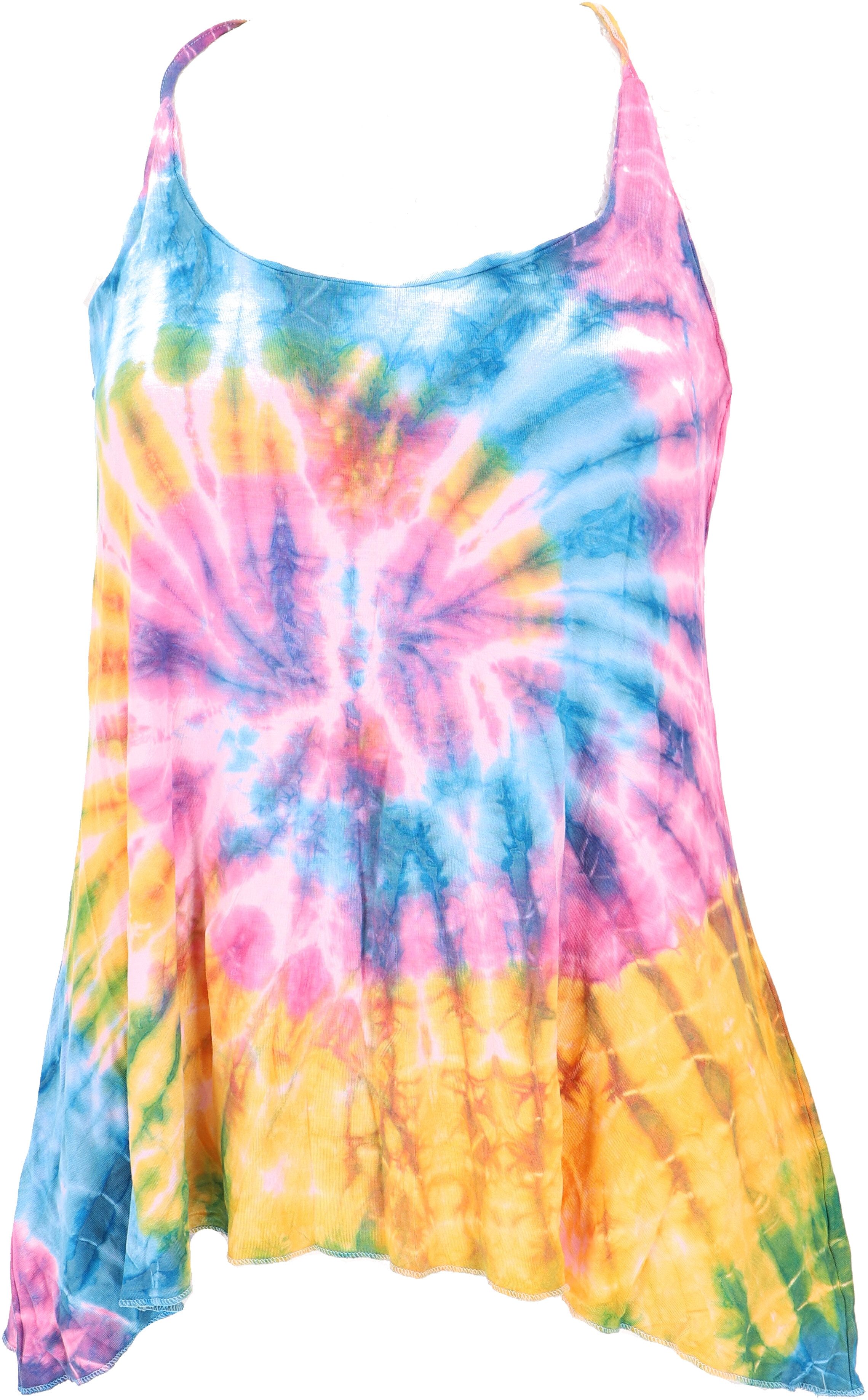 Guru-Shop T-Shirt Sommerliches Boho Batik Top, Unikat lockeres.. Festival, Ethno Style, Hippie, alternative Bekleidung – Bild 3 von 5