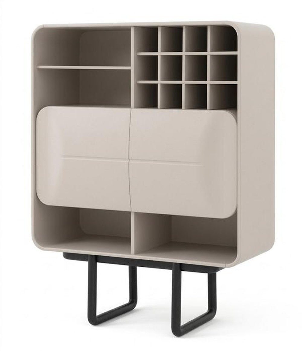 JVmoebel Weinschrank Schaukasten Bequem geräumig schön grau modern neu Made in Europa