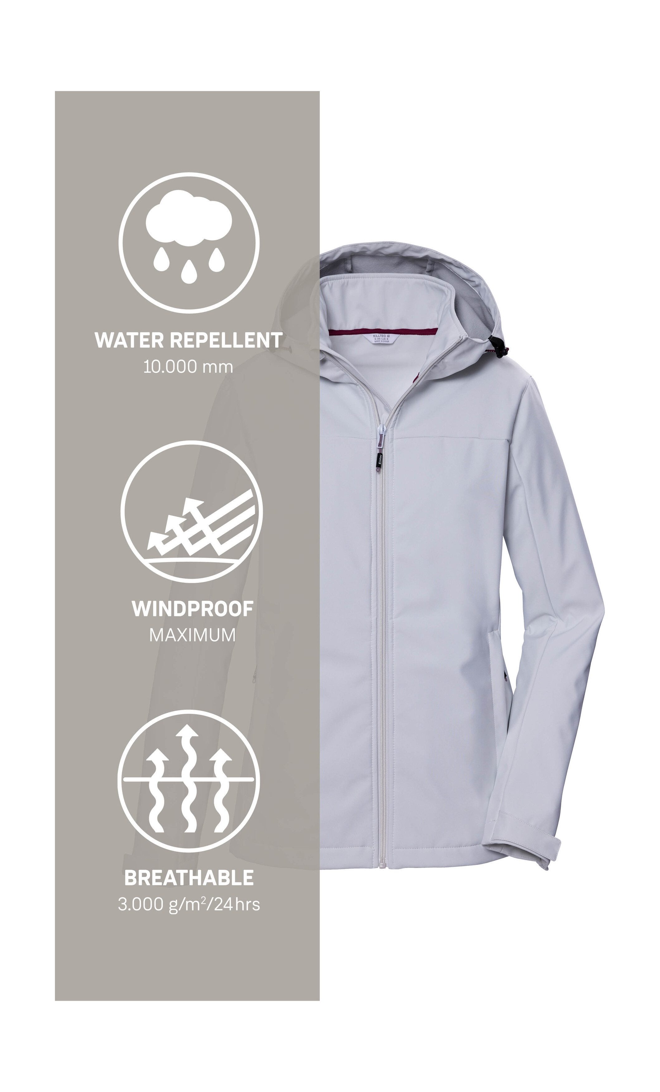 Killtec Softshelljacke KOS 102 WMN SFTSHLL JCKT Wasserabweisende, atmungsaktive Softshelljacke, PFAS-frei imprägniert