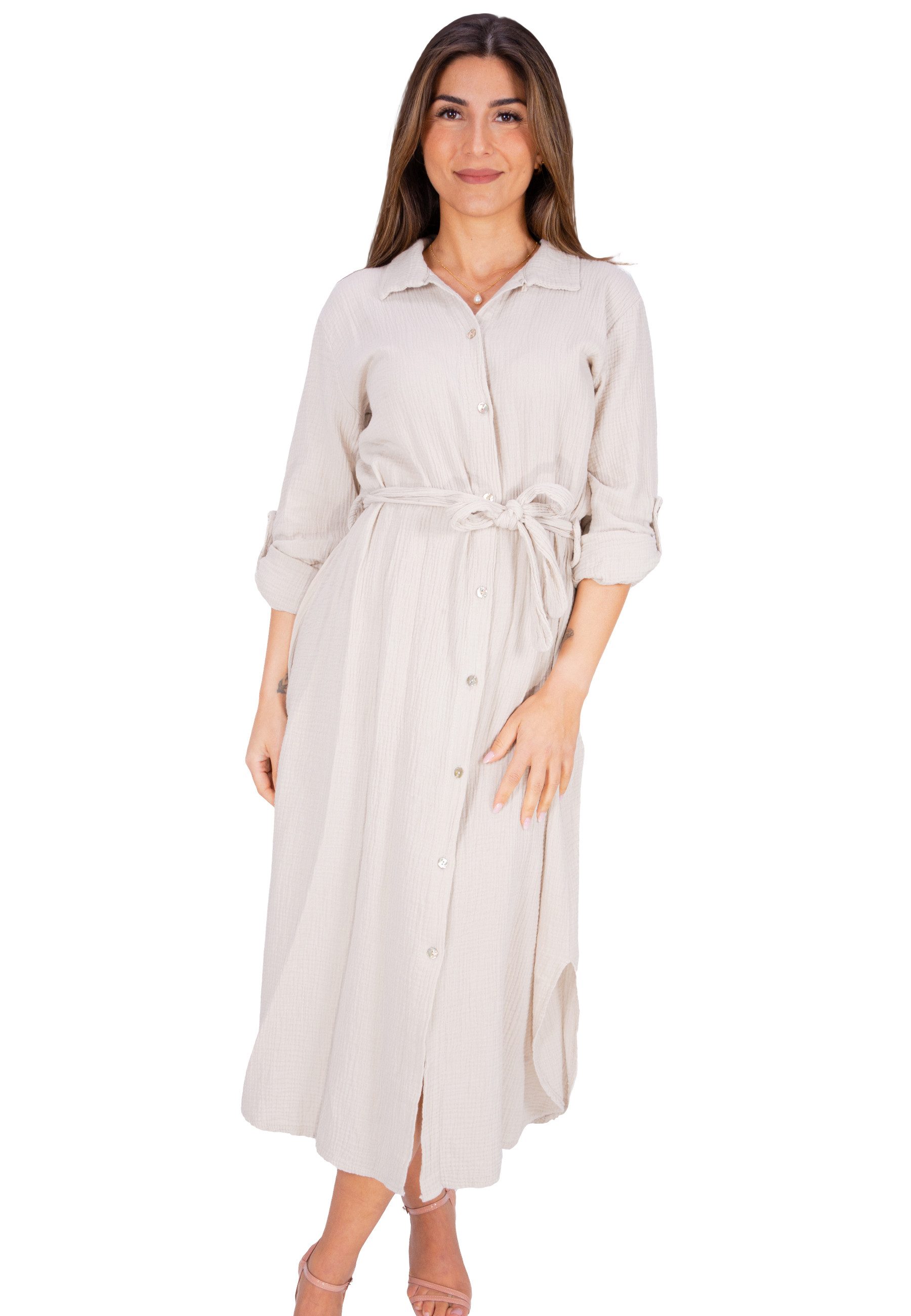 Seasons of April Blusenkleid Musselinkleid Victoria (1-tlg) Musselin Kleid günstig online kaufen