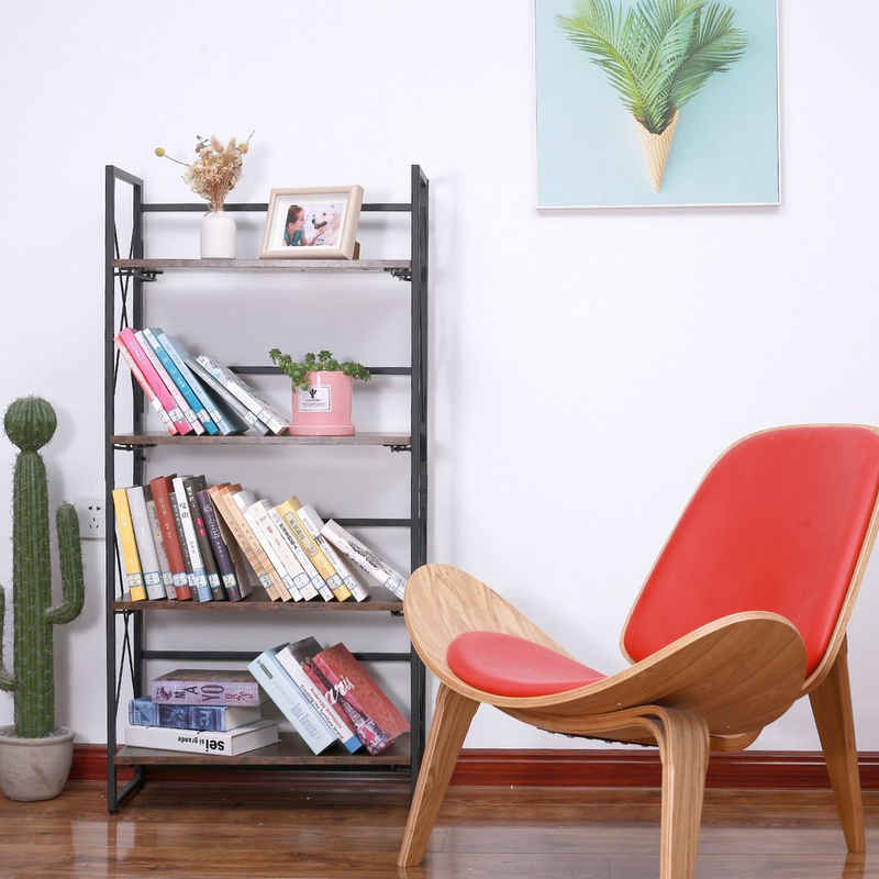 BIGTREE Bücherregal »Metall Standregal mit 4 Ebene«, für Wohnzimmer, Schlafzimmer und Büro