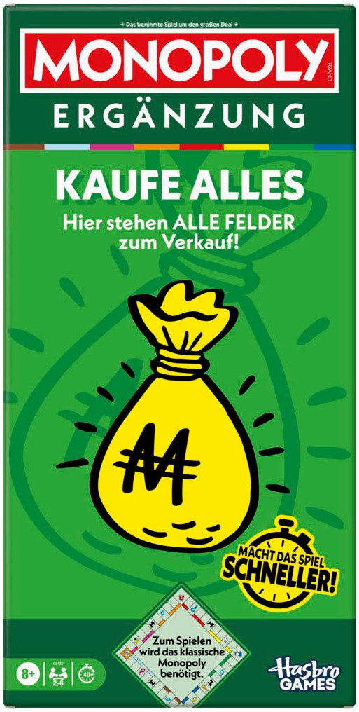 Hasbro Spiel Monopoly Ergänzung: Kaufe alles, Familienspiel
