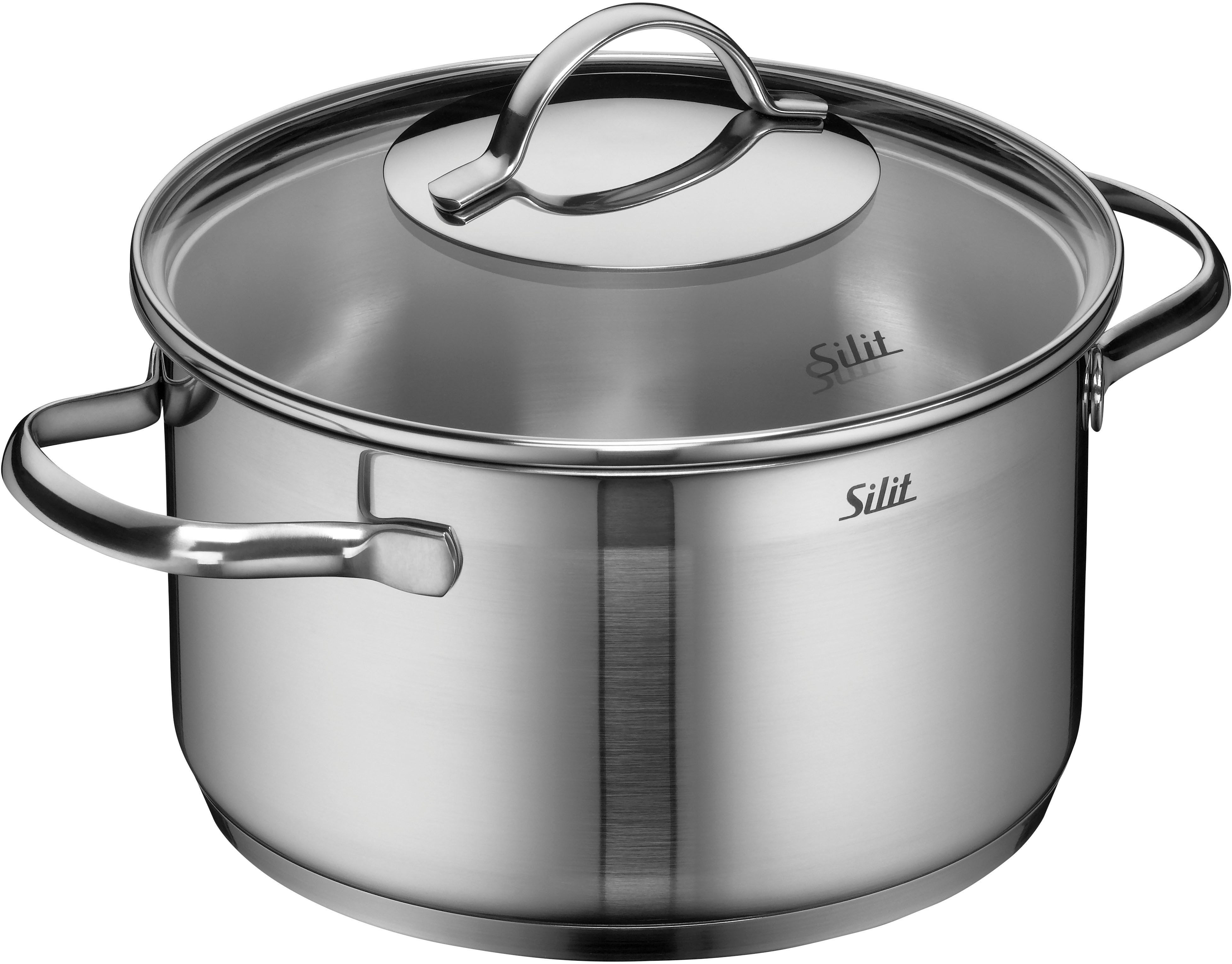 Silit Kochtopf Achat, Topf mit Deckel, Edelstahl 18/10 (2-tlg), rostfrei, Silitherm-Allherdboden, induktionsgeeignet