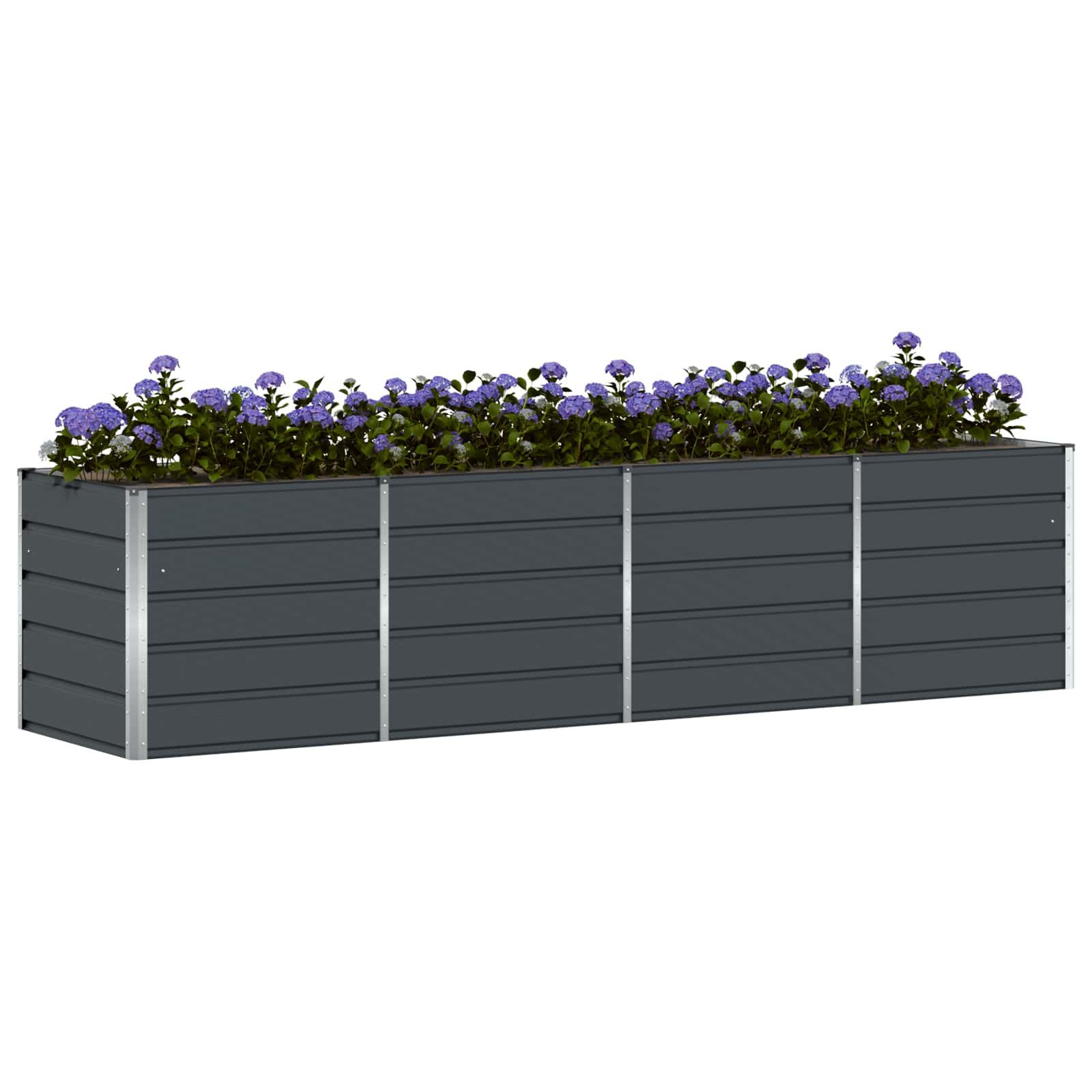 vidaXL Blumentopf Pflanzkübel Anthrazit 320 x 80 x 75 cm Stahl (1 St)