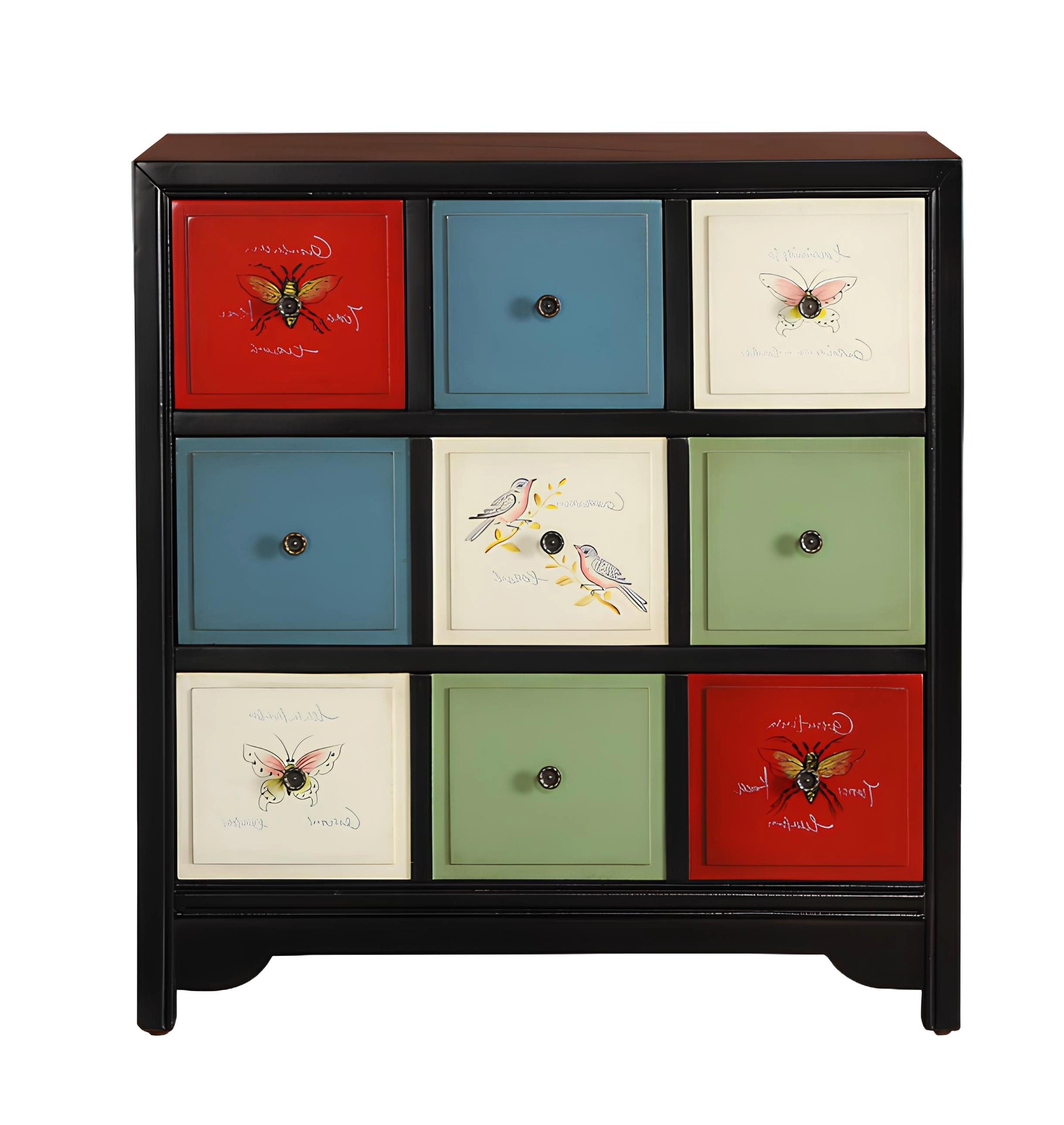 Xlmoebel Kommode Apothekenschrank aus massivem Holz im rustikalen Landhausstil (Kommode, 1 St., Kommode), Hergestellt in Europa