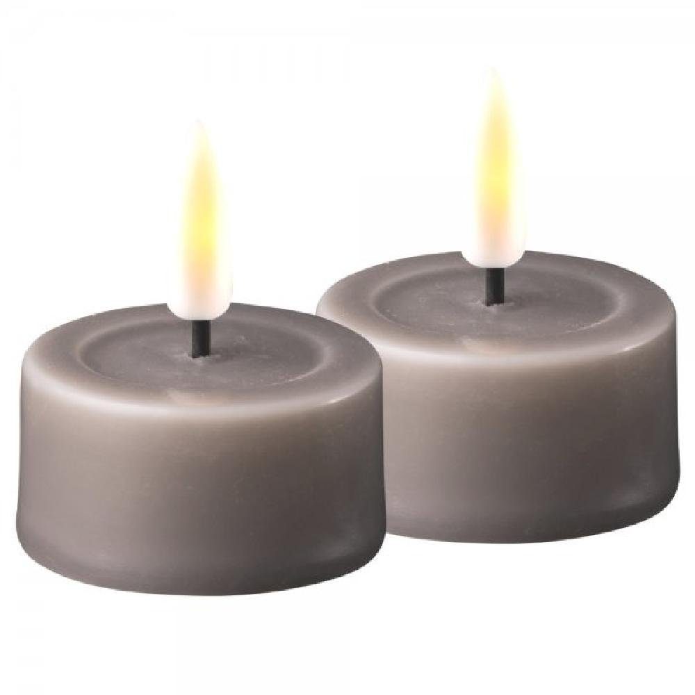 Deluxe Homeart Tafelkerze Teelichte LED Grau (2-teilig)