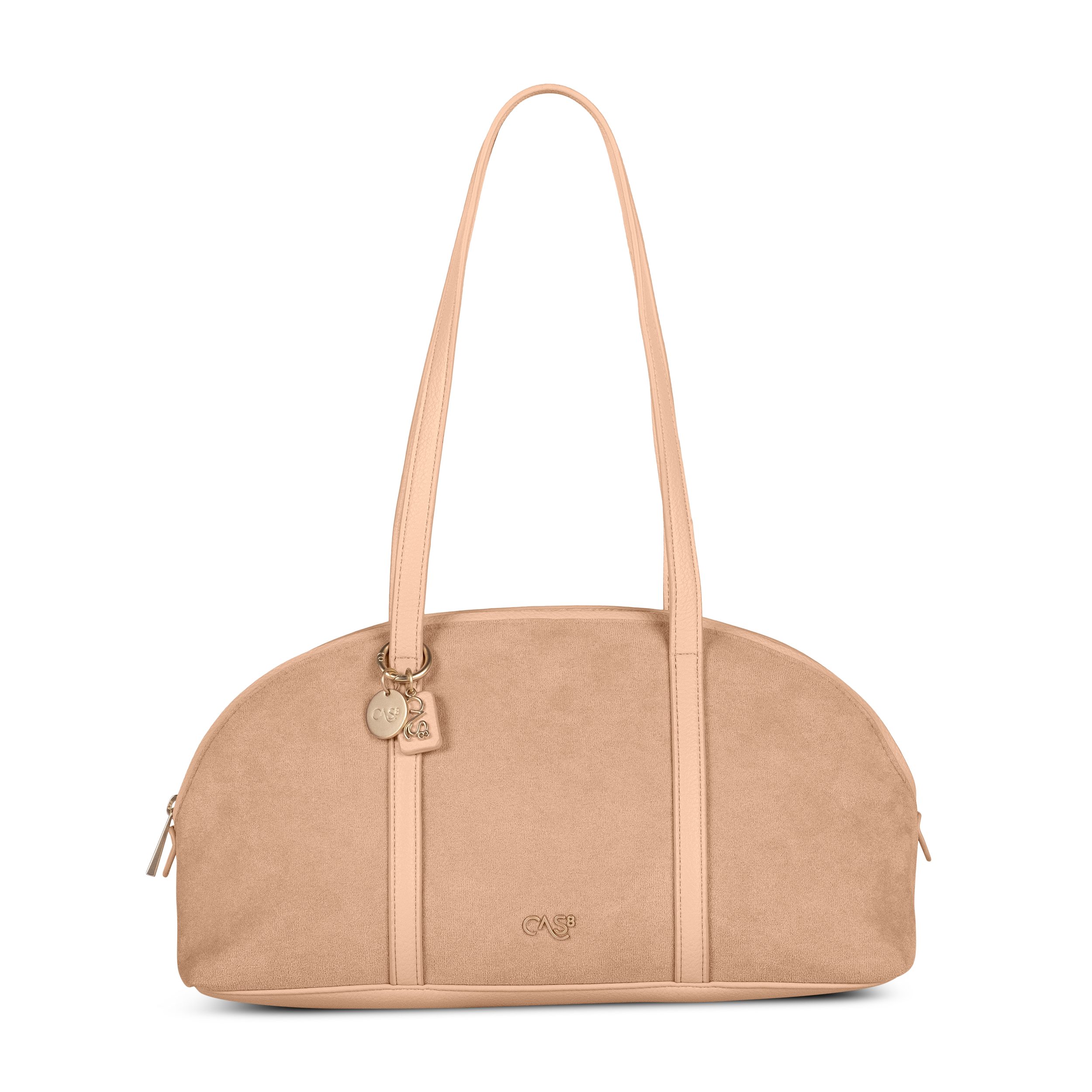 Cas8 Handtasche Rike 35590 A – Vegane Handtasche in Wildleder-Optik mit PU-Henkeln