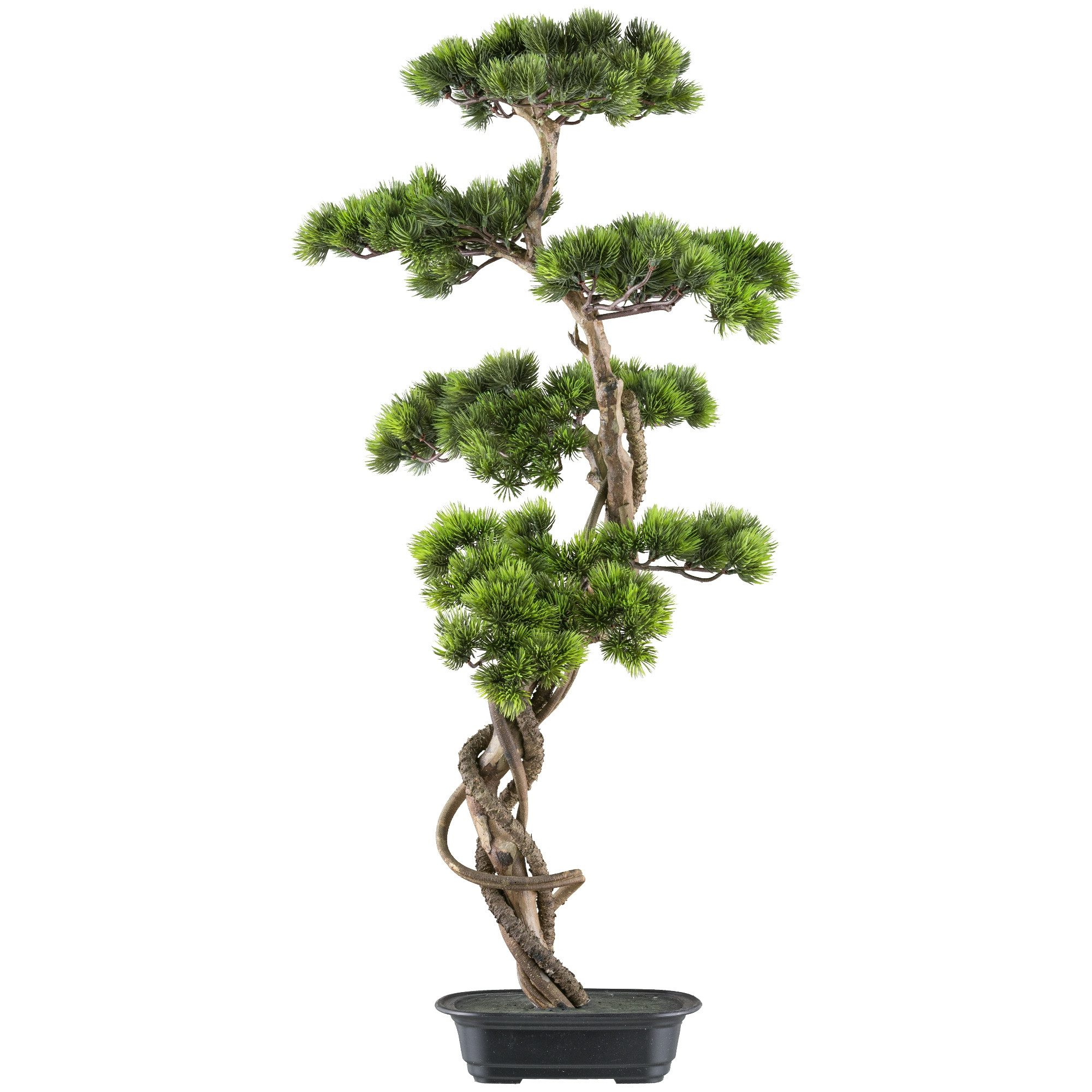 Kunstbonsai Kunstpflanze Deko Bonsai Kiefer 90cm x 40cm mit Topf Dekoration Idee, TronicXL