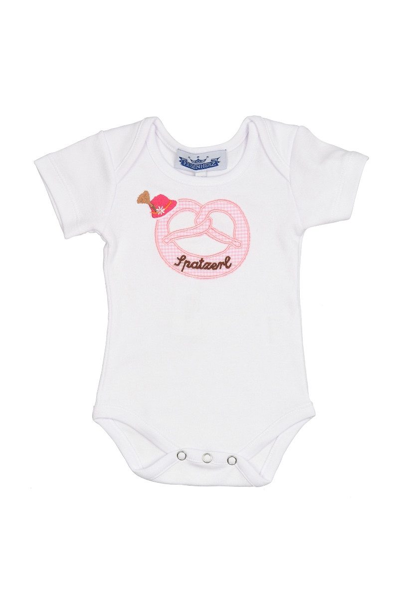 Trachtenkleid Baby Body - BREZL SPATZERL - weiß/rosa