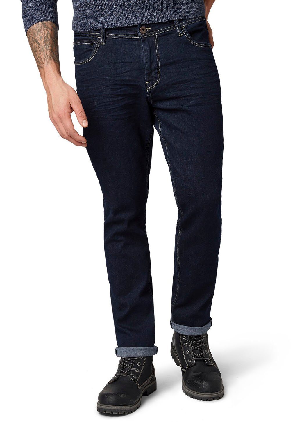 mit Blue Josh Reißverschluss TAILOR 5-Pocket-Jeans Clean TOM Rinsed