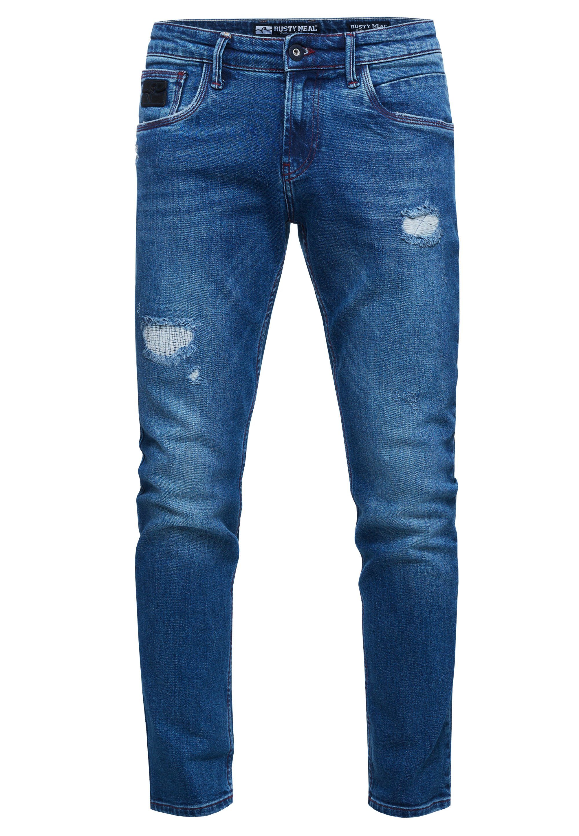 Straight-Jeans mit TORI blau dezenter Neal Rusty Waschung