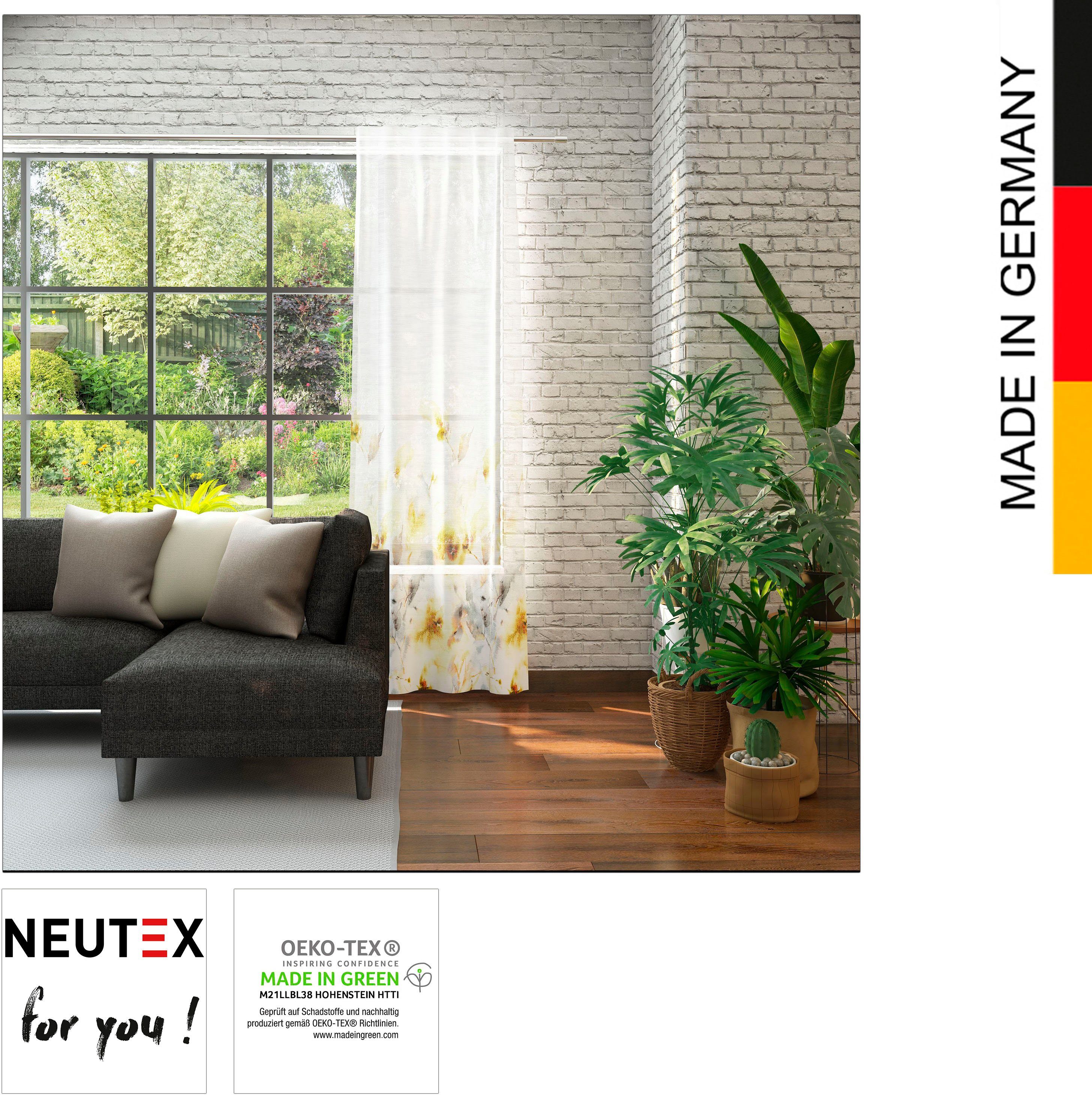 Vorhang Lilia, Neutex for you!, terra Multifunktionsband malerischer gelb St), Aquarelloptik (1 transparent, grau