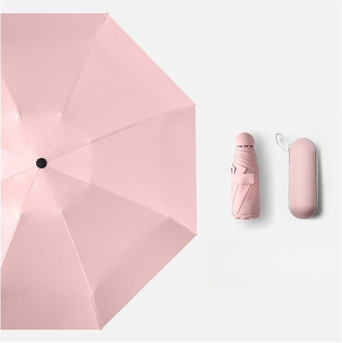 YOOdy~ Taschenregenschirm Taschenschirme damen leicht Sonnenschutz Kinder-Regenschirm manual, UV-Schutz für schützt vor Sonne und Regen winzig klein für unterwegs Rosa